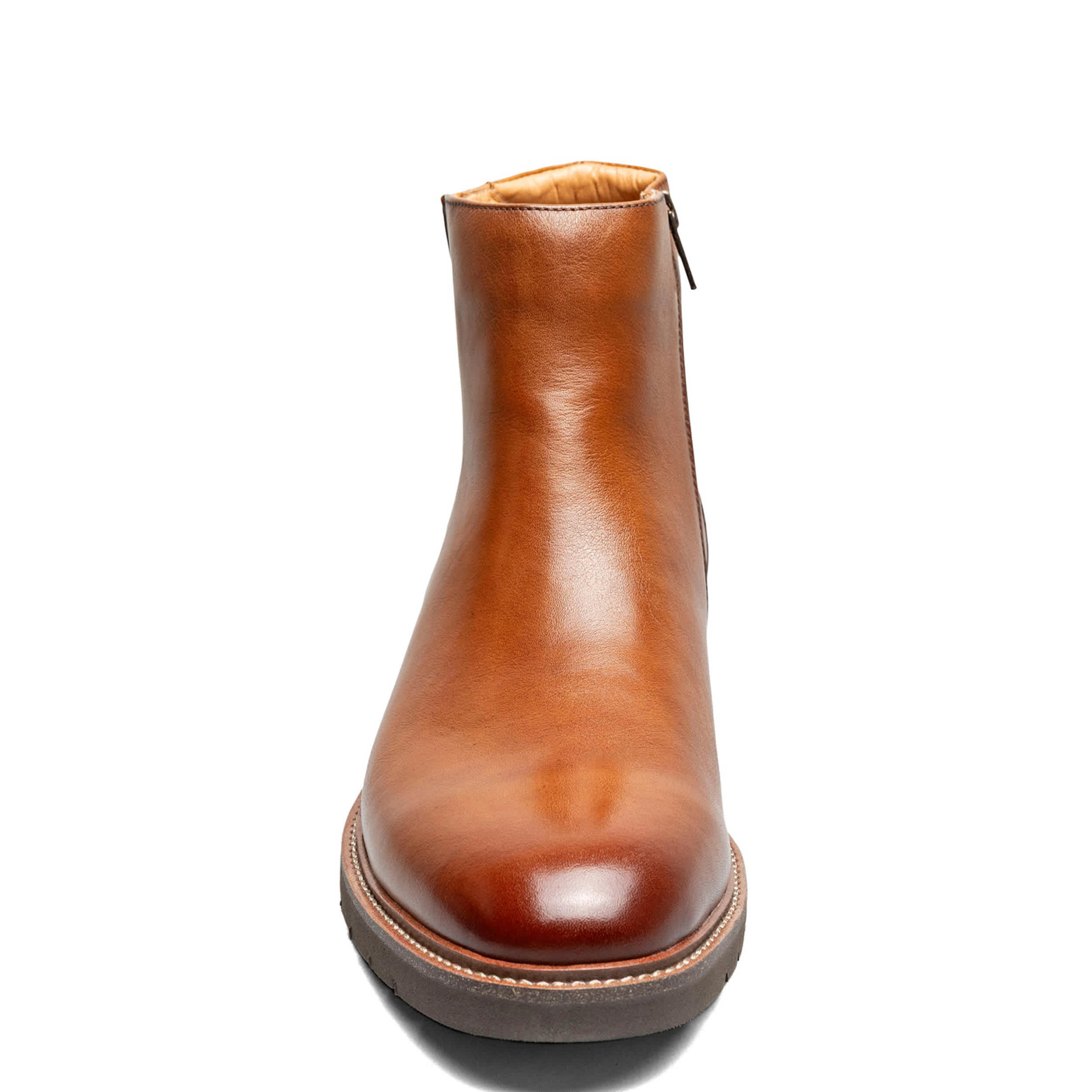 FLORSHEIM-MENS REDFORD SIDE ZIP BOOT-COGNAC & 