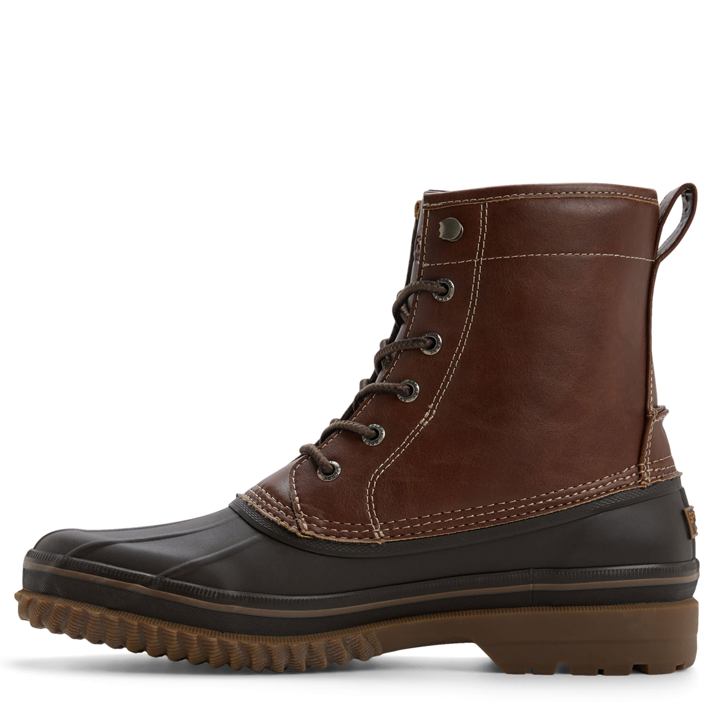 SPERRY-MENS DRAKE DUCK BOOT-BROWN & DARK BROWN