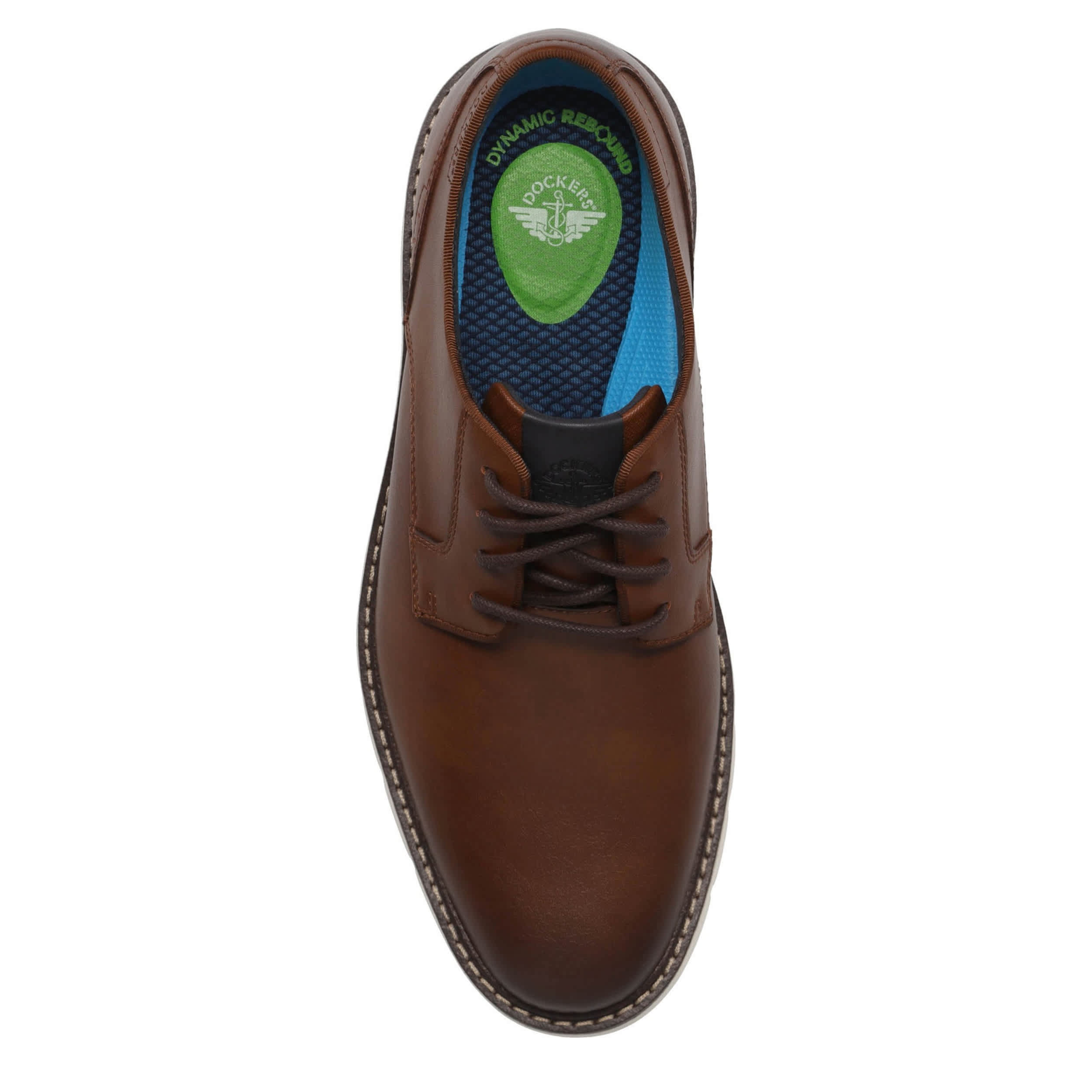 DOCKERS-MENS EMIL CASUAL OXFORD-COGNAC & 