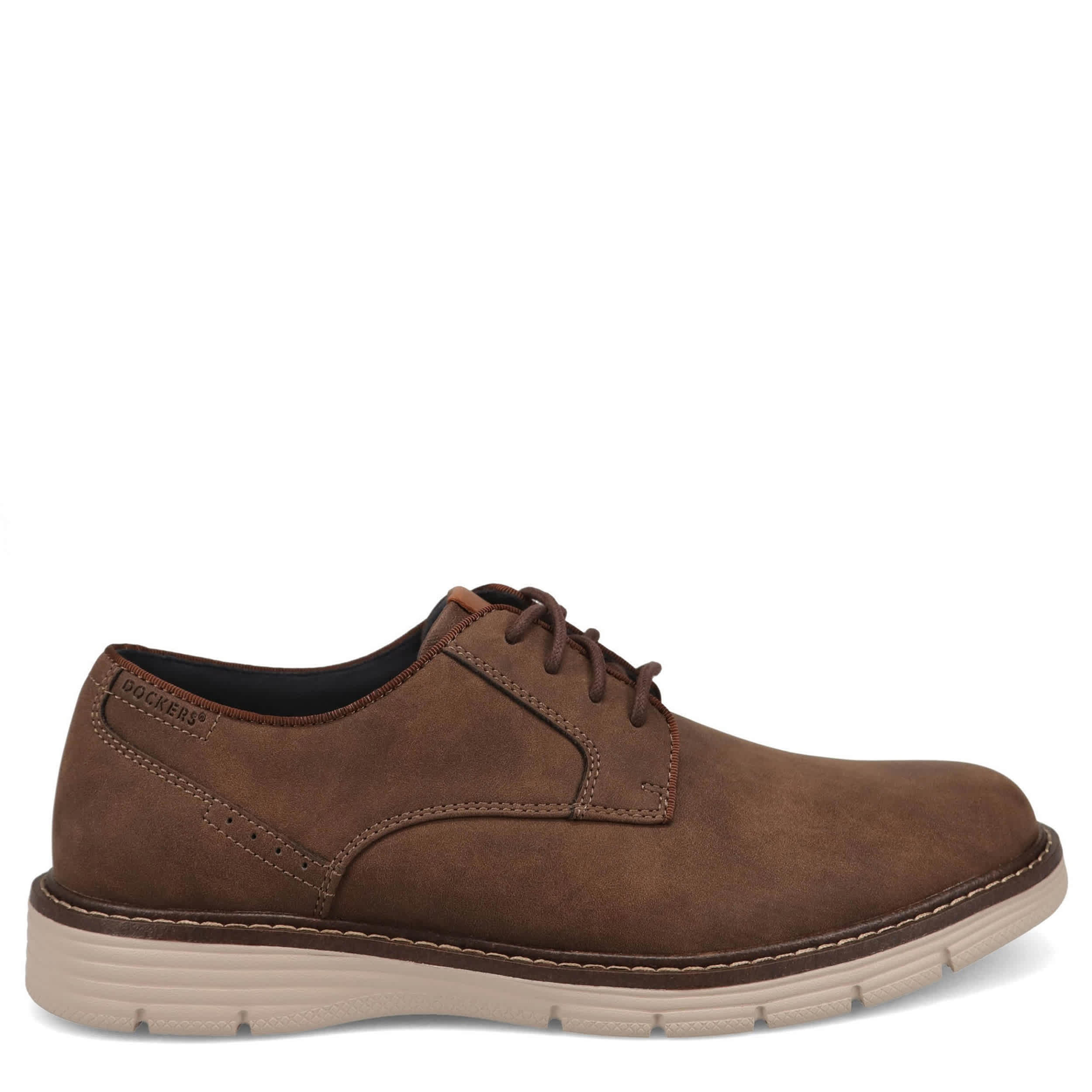 DOCKERS-MENS EMIL CASUAL OXFORD-DARK BROWN & TAUPE
