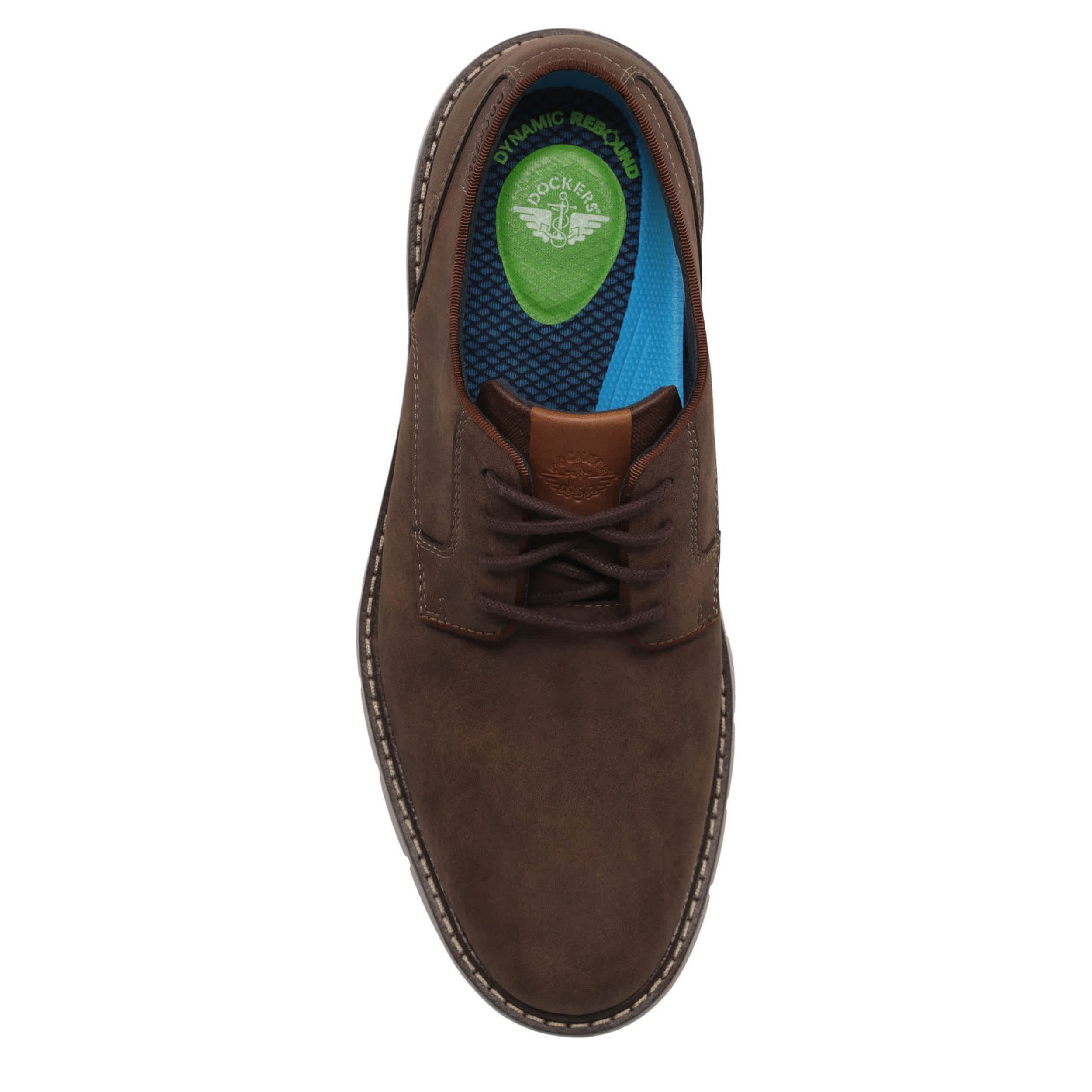 DOCKERS-MENS EMIL CASUAL OXFORD-DARK BROWN & TAUPE