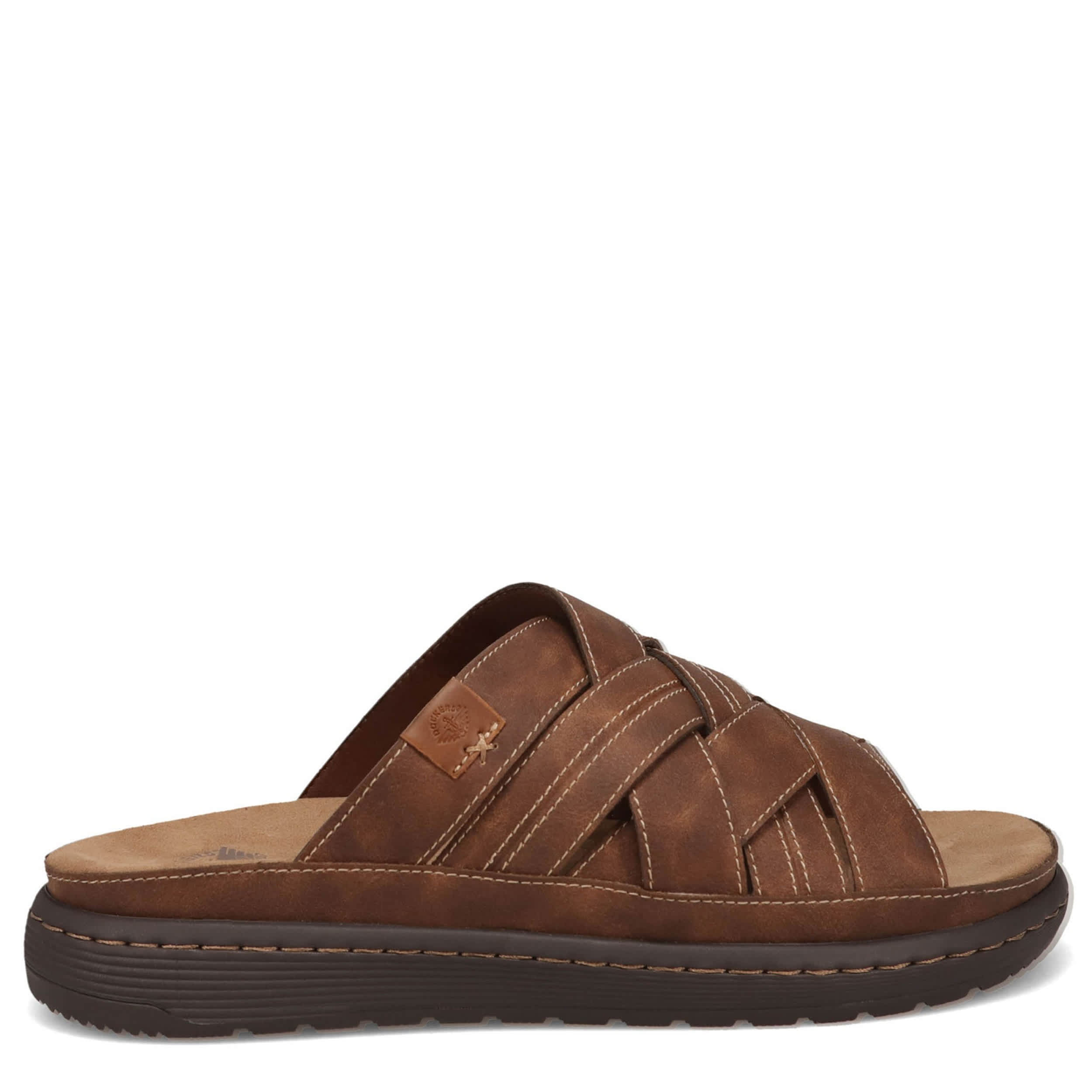 DOCKERS-MENS SEVILLE SLIDE SANDAL-DARK TAN & 