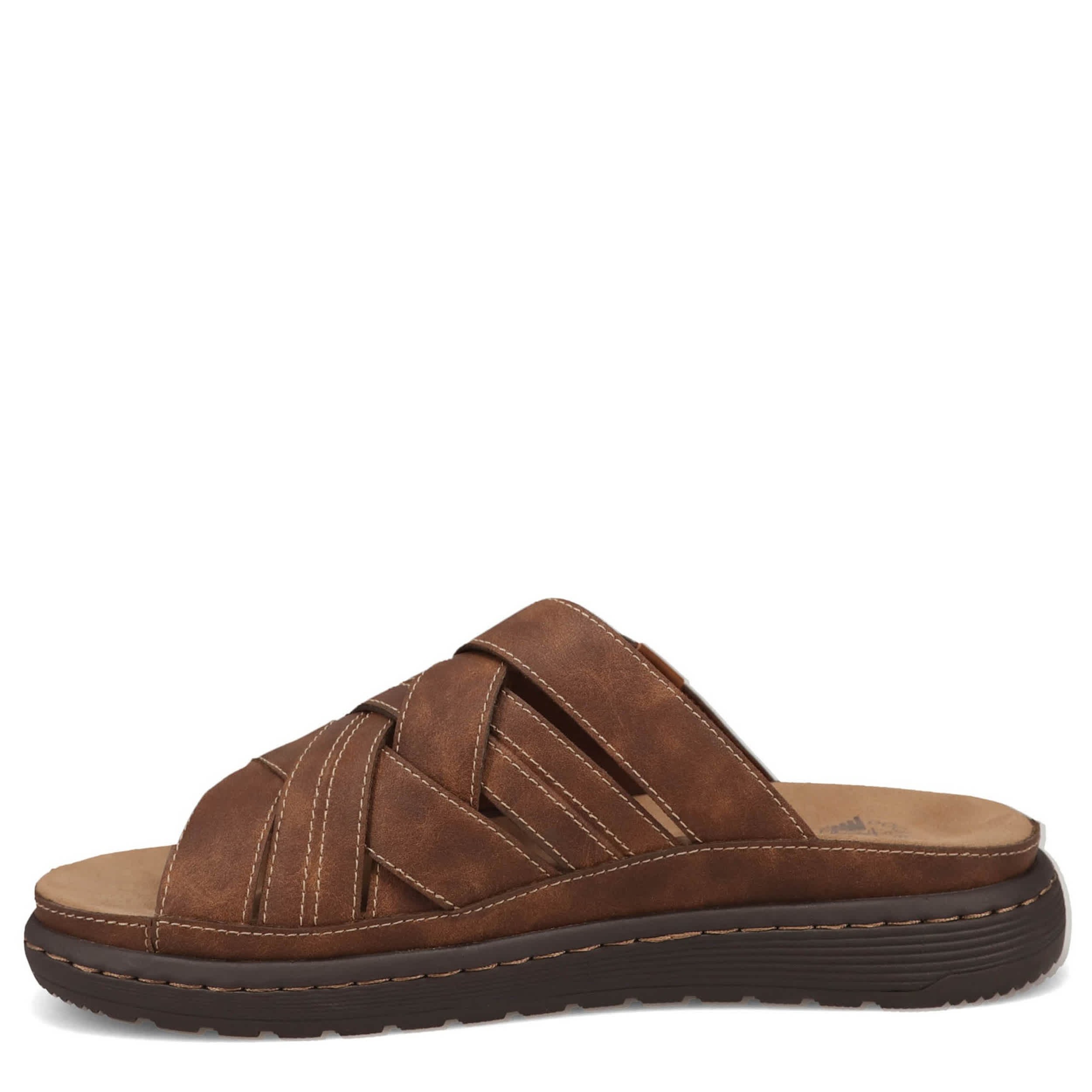 DOCKERS-MENS SEVILLE SLIDE SANDAL-DARK TAN & 