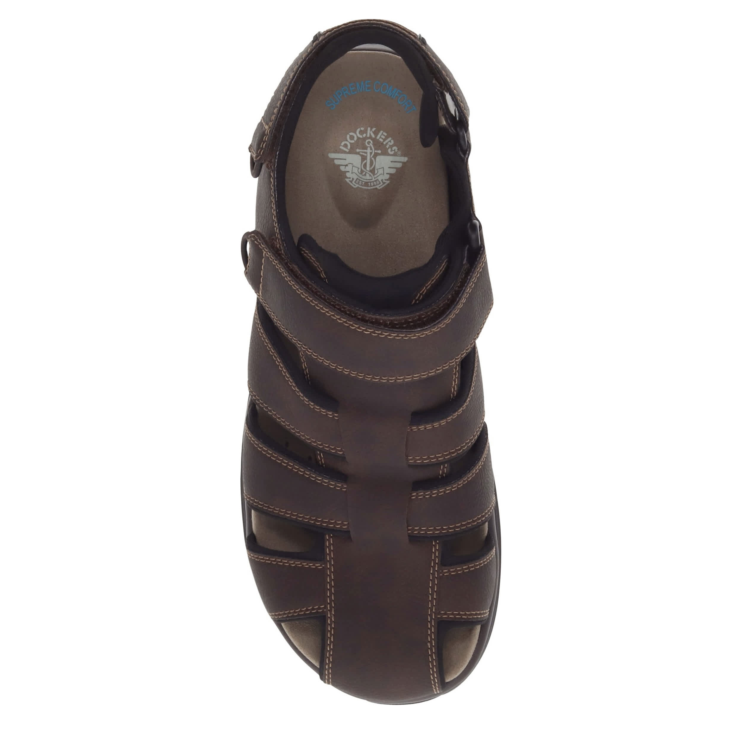 DOCKERS-MENS BYRD OUTDOOR SANDAL-DARK BROWN & 