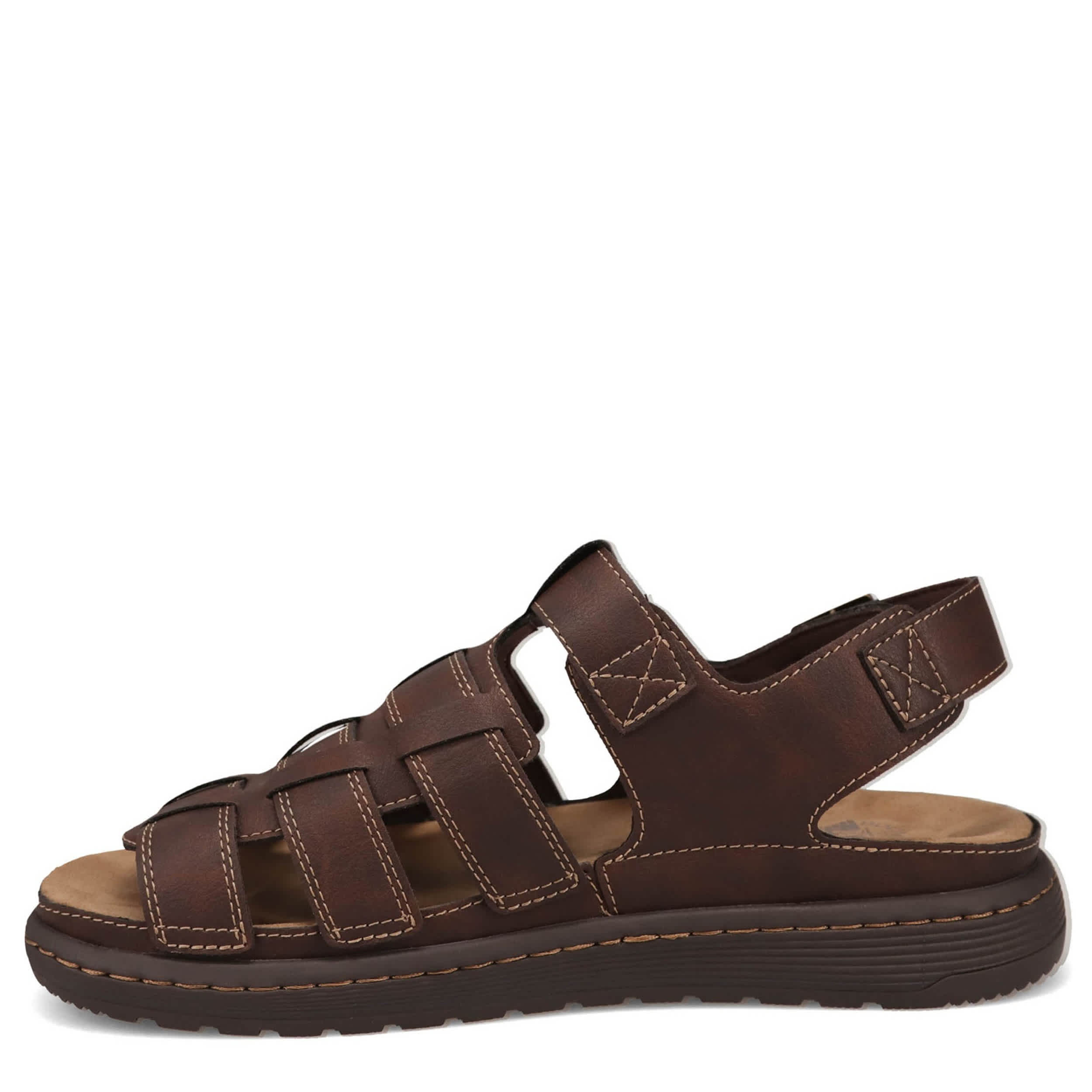 DOCKERS-MENS SORRENTO BUCKLED OUTDOOR SANDAL-DARK BROWN & 