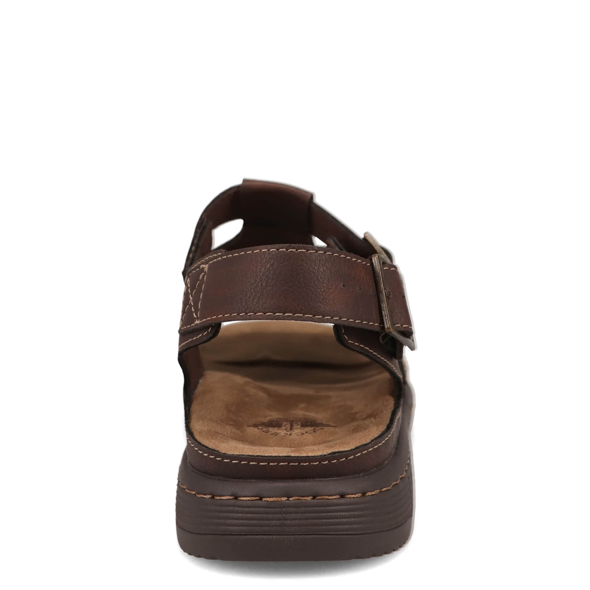 DOCKERS-MENS SORRENTO BUCKLED OUTDOOR SANDAL-DARK BROWN & 