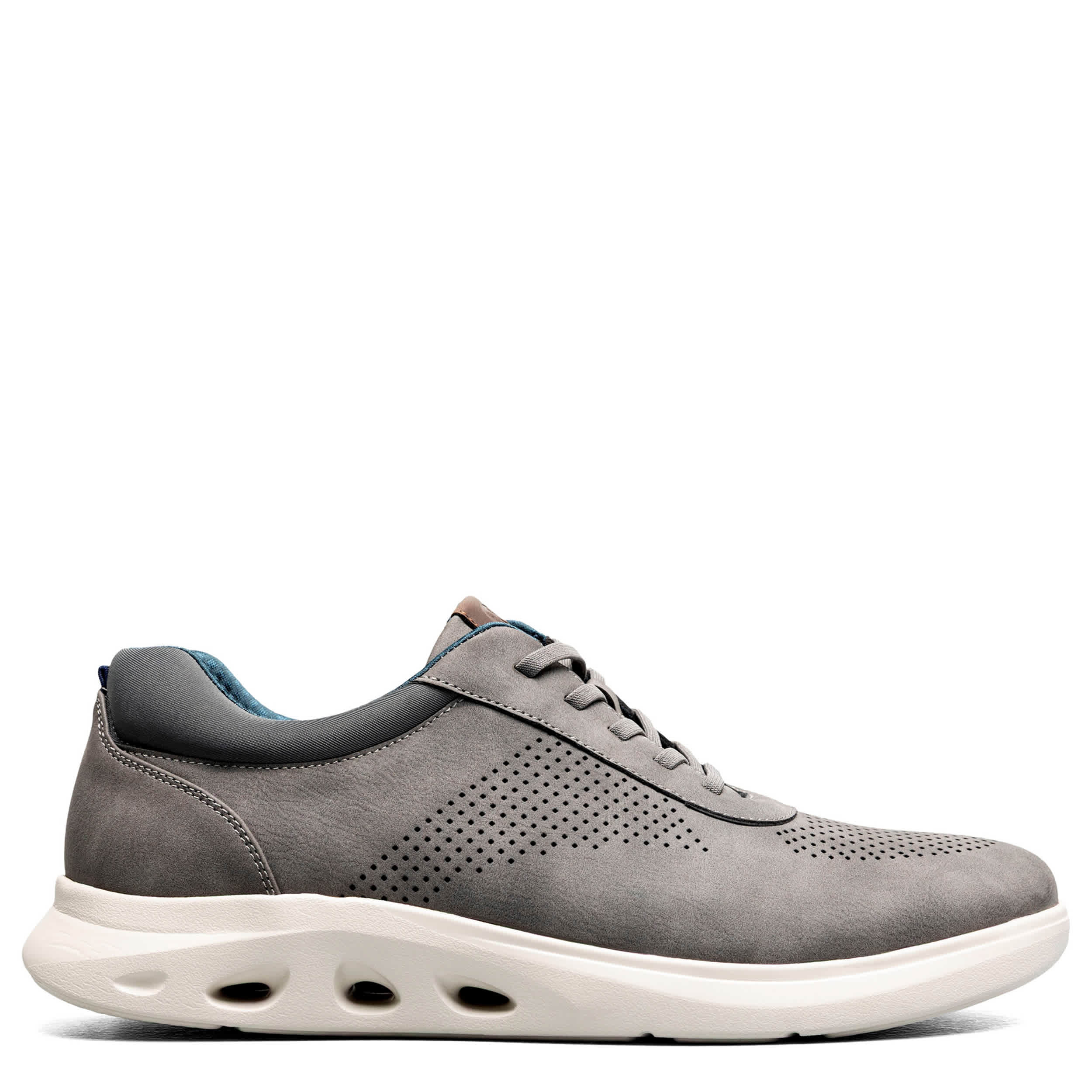 NUNN BUSH-MENS PONTE PERF SNEAKER-GREY & 