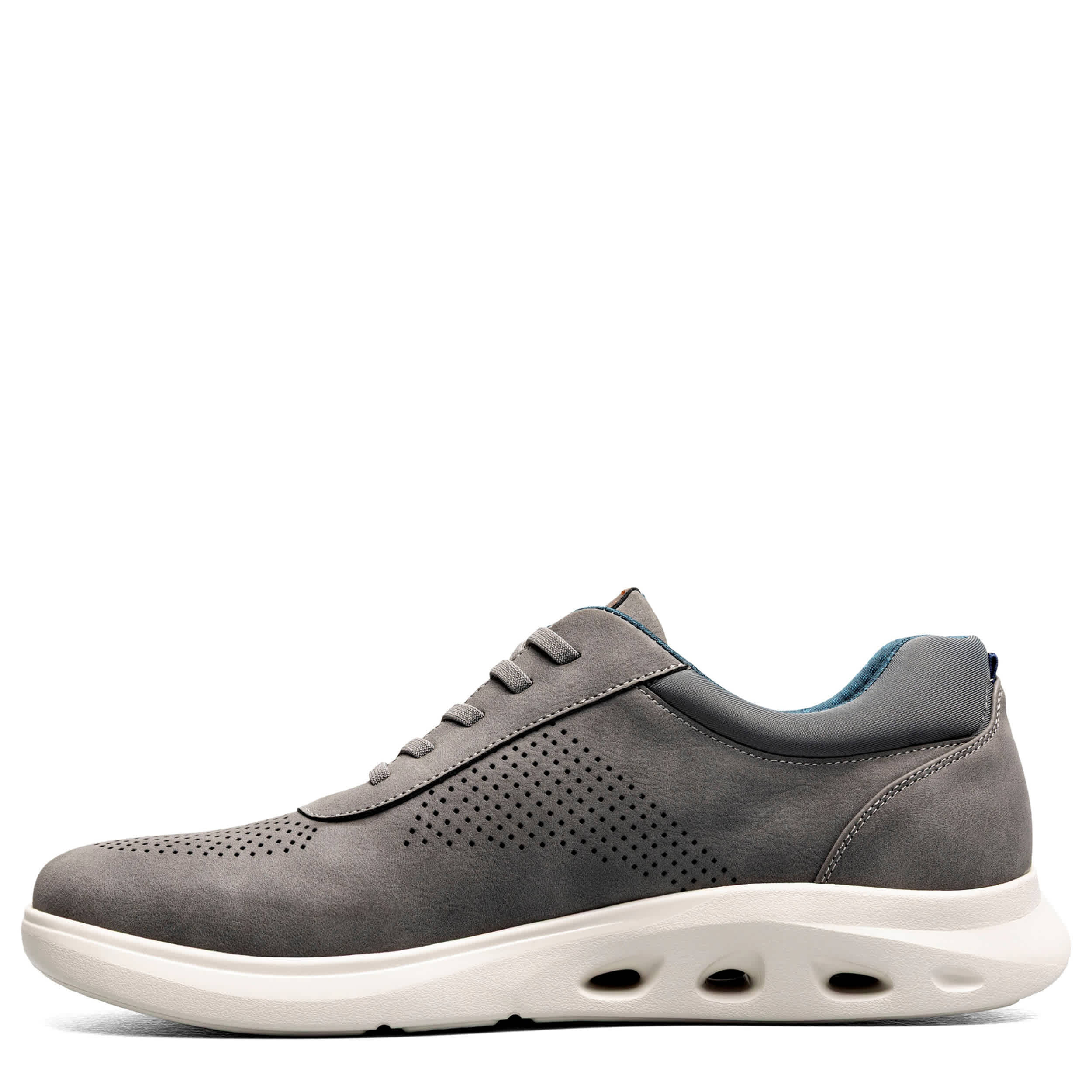 NUNN BUSH-MENS PONTE PERF SNEAKER-GREY & 