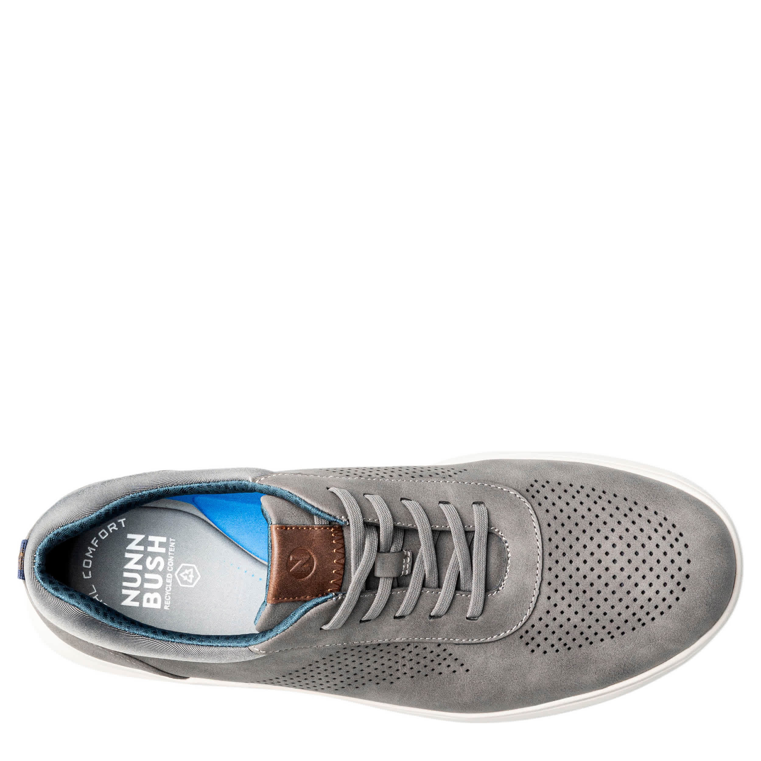 NUNN BUSH-MENS PONTE PERF SNEAKER-GREY & 