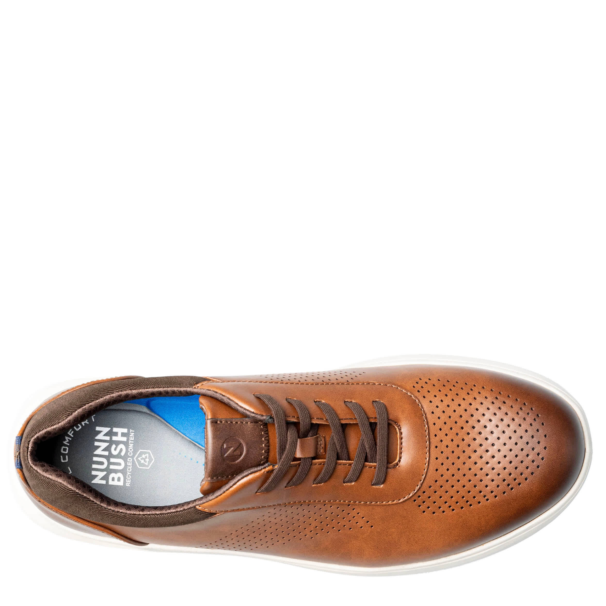 NUNN BUSH-MENS PONTE PERF SNEAKER-COGNAC & 