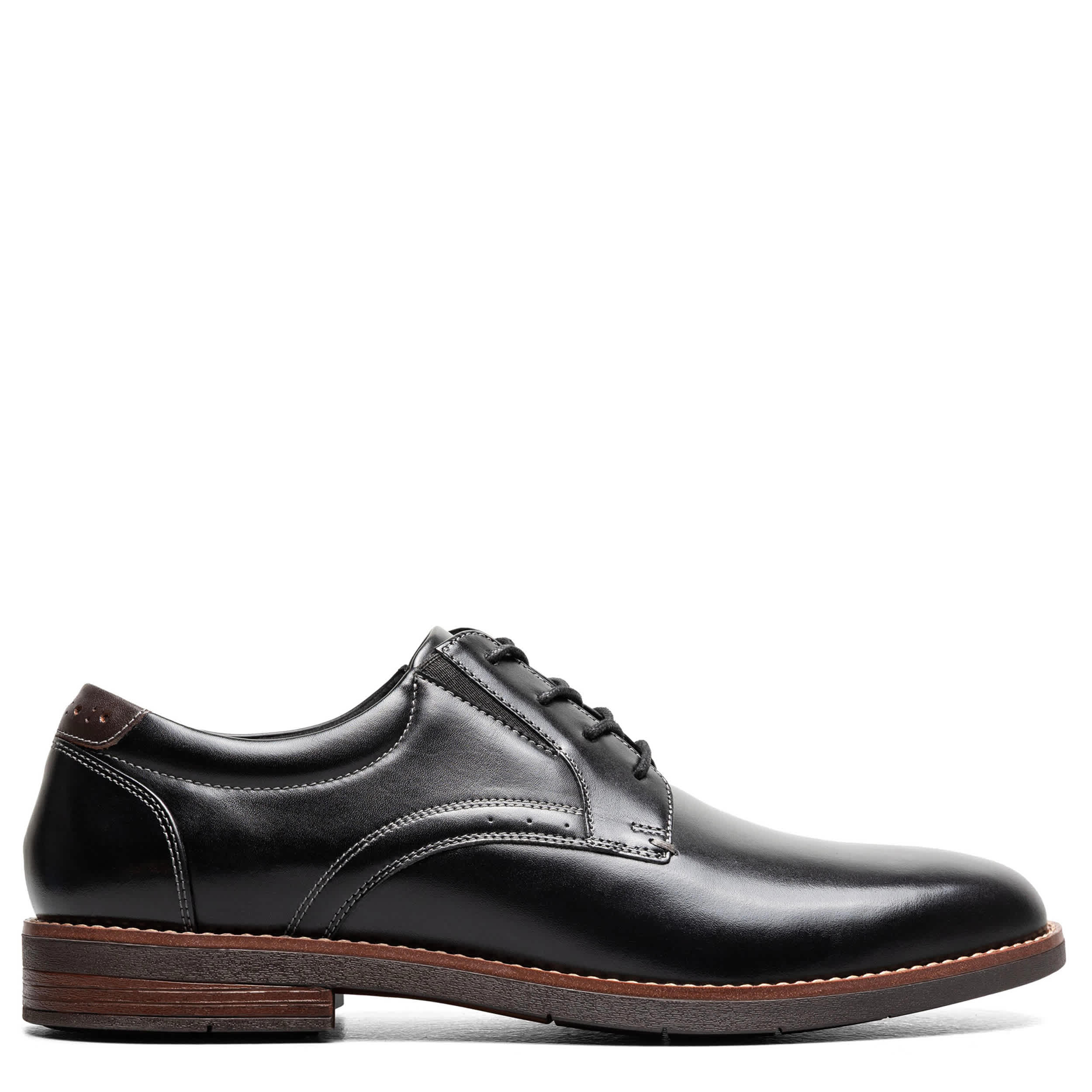 NUNN BUSH-MENS FITZ FLEX PLAIN TOE OXFORD-BLACK & 