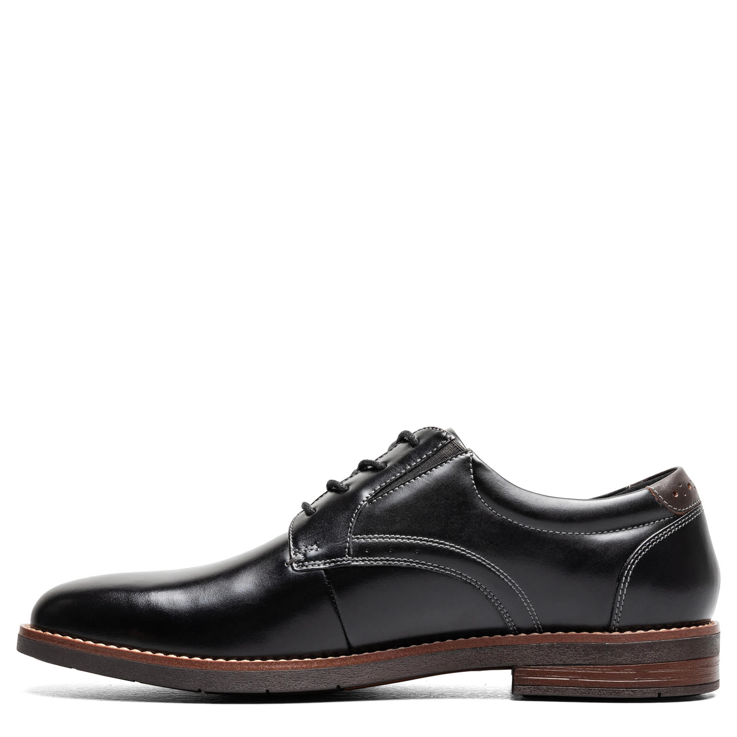 NUNN BUSH-MENS FITZ FLEX PLAIN TOE OXFORD-BLACK & 