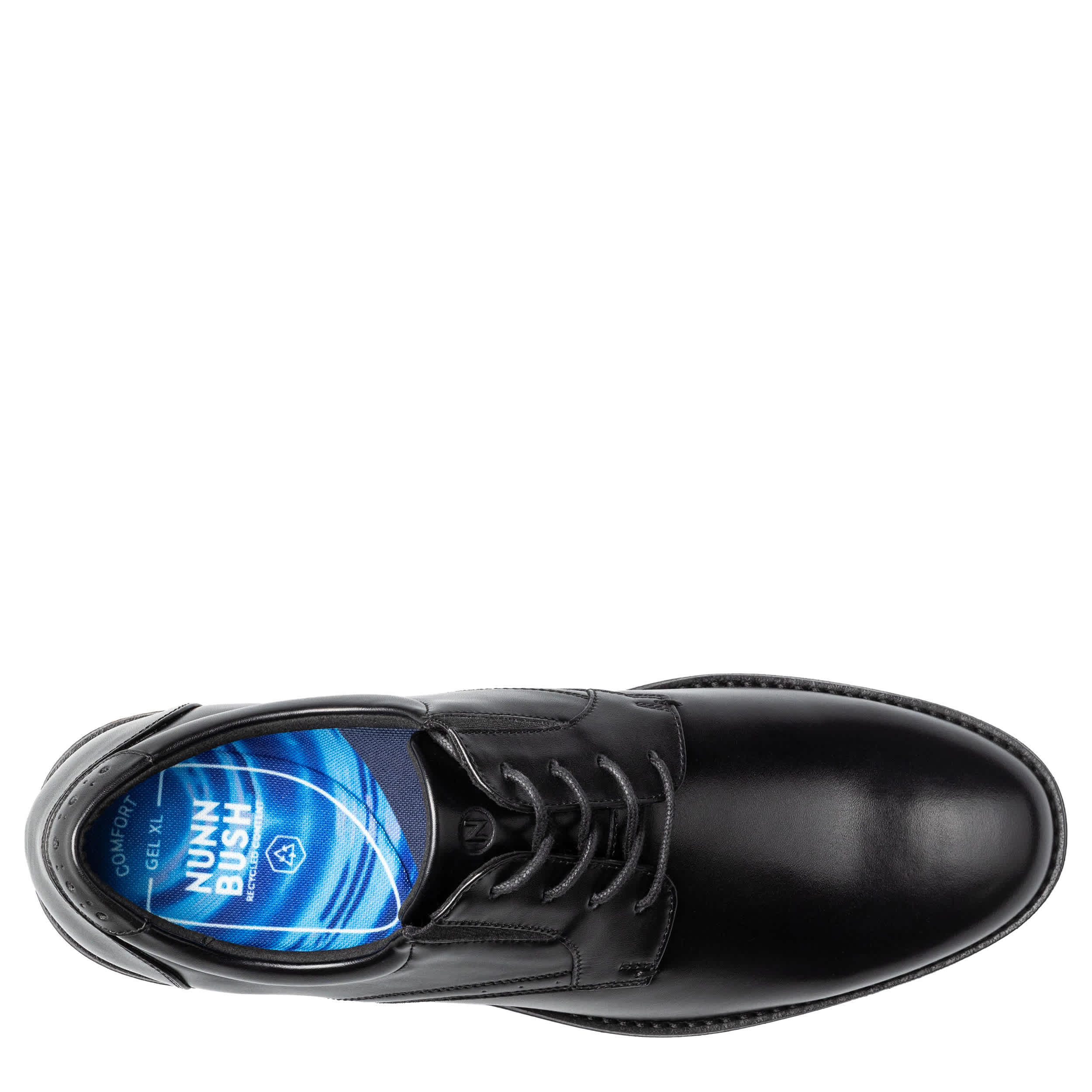 NUNN BUSH-MENS FITZ FLEX PLAIN TOE OXFORD-BLACK & BLACK