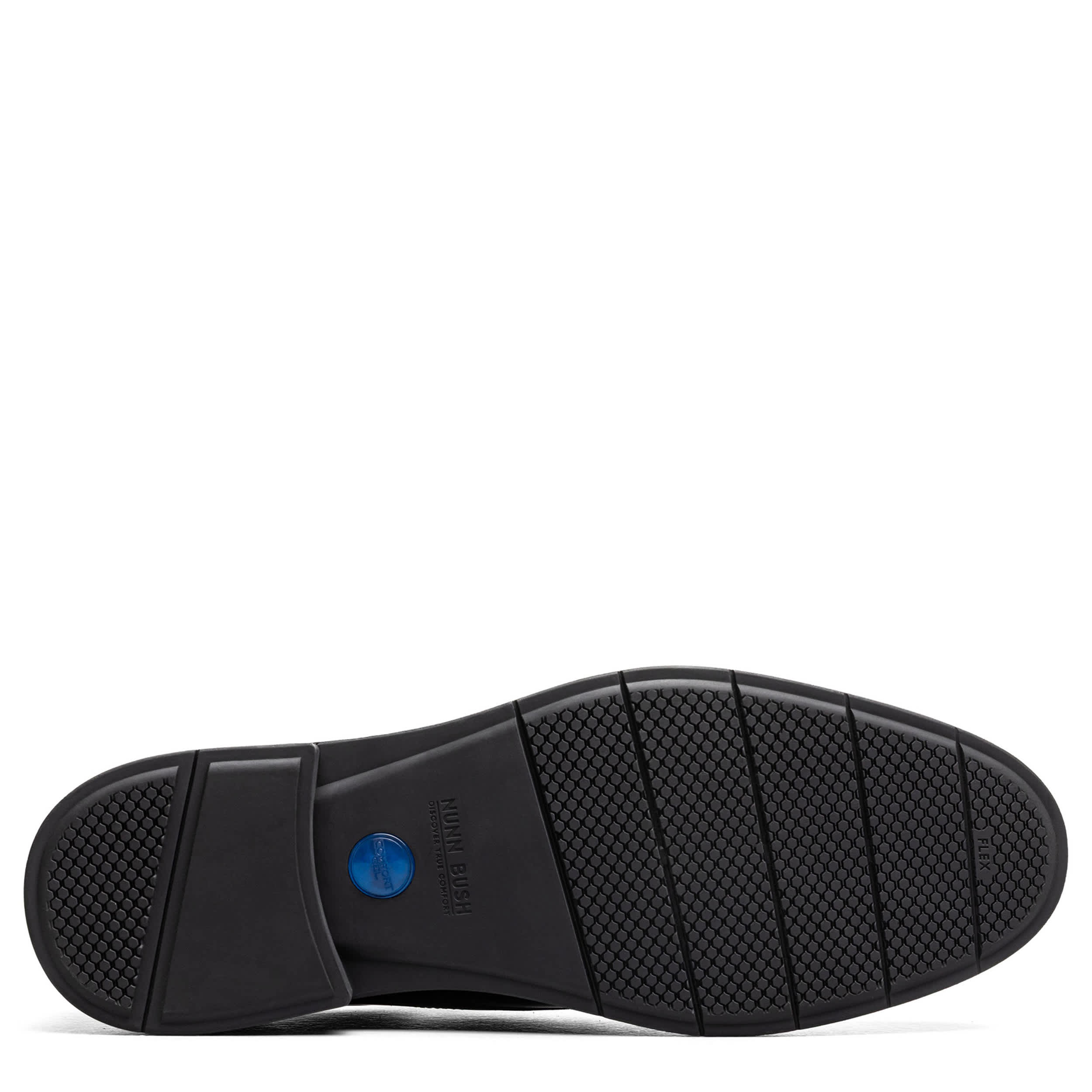 NUNN BUSH-MENS FITZ FLEX PLAIN TOE OXFORD-BLACK & BLACK