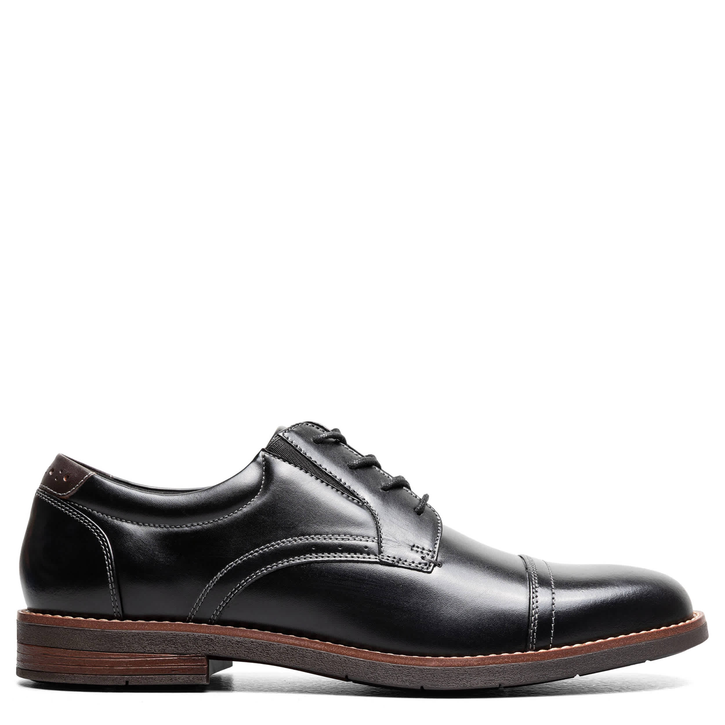 NUNN BUSH-MENS FITZ FLEX PLAIN TOE OXFORD-BLACK & 