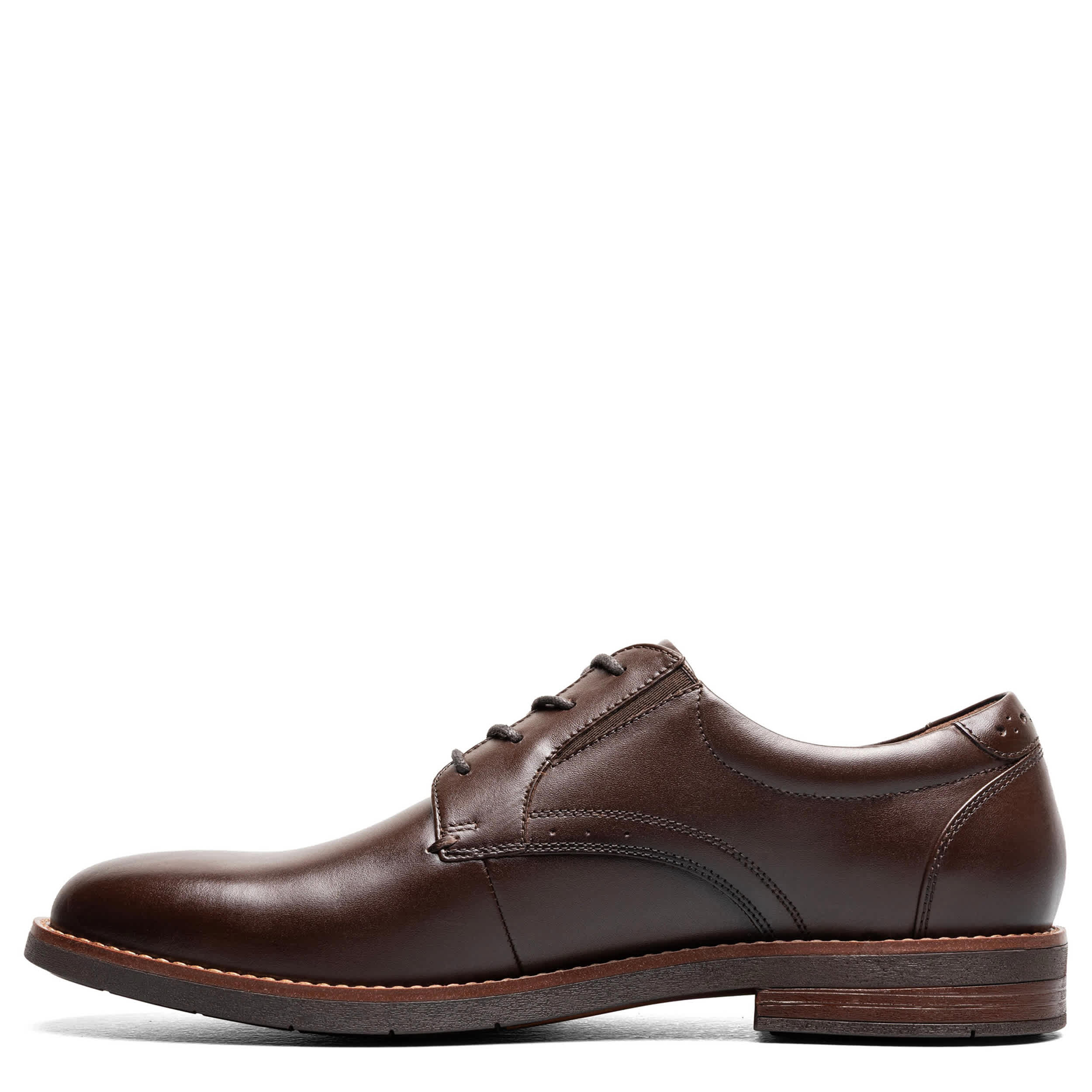 NUNN BUSH-MENS FITZ FLEX PLAIN TOE OXFORD-DARK BROWN & 