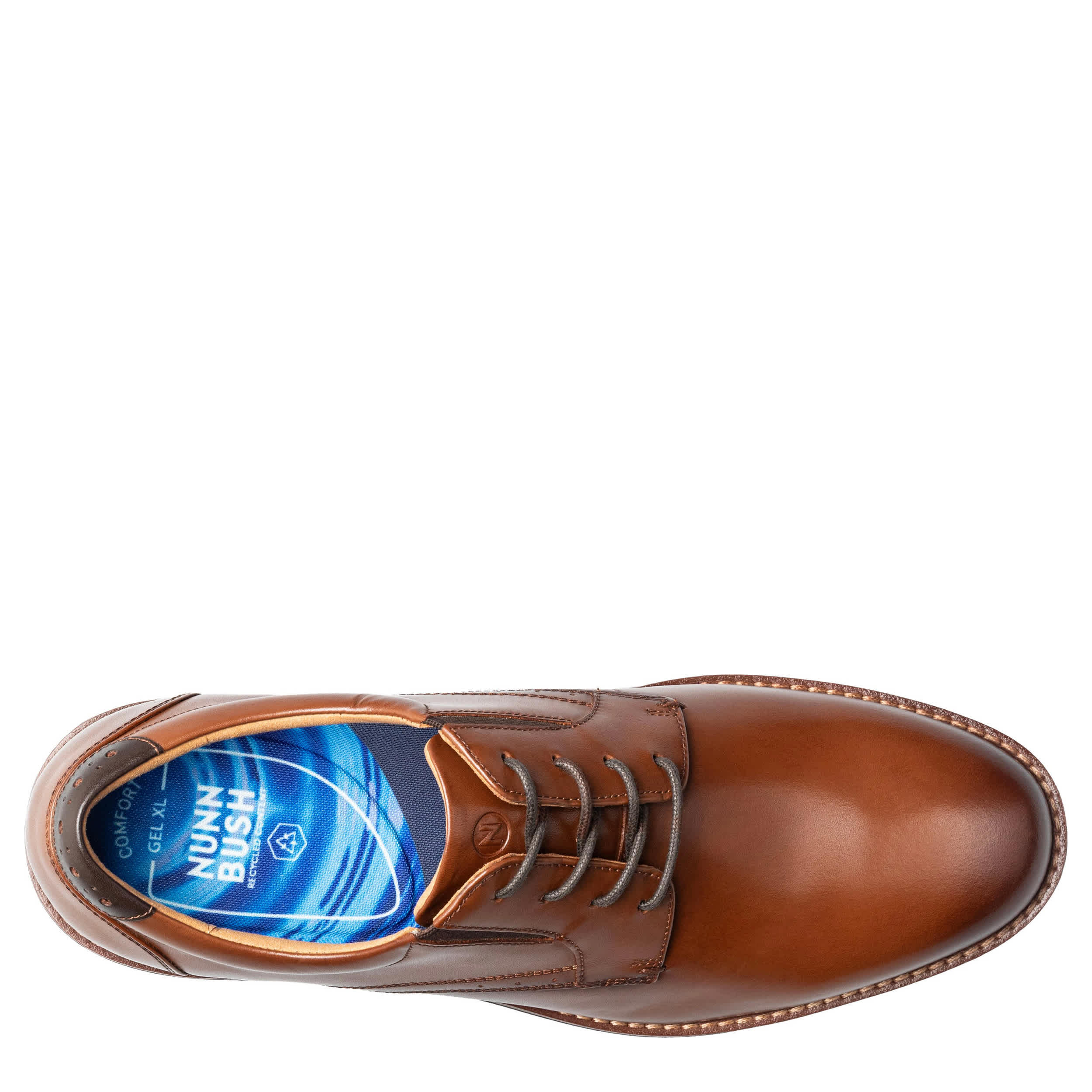 NUNN BUSH-MENS FITZ FLEX PLAIN TOE OXFORD-COGNAC & 