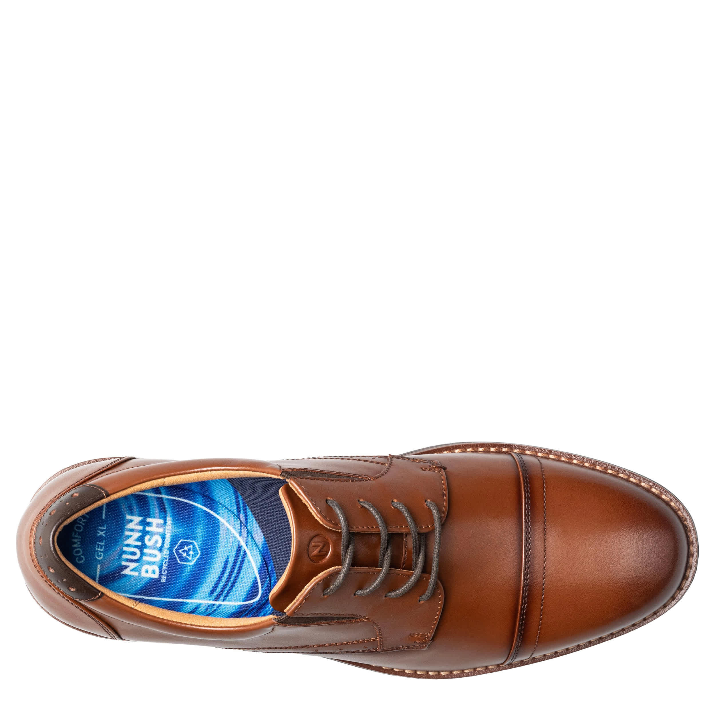 NUNN BUSH-MENS FITZ FLEX PLAIN TOE OXFORD-COGNAC & 