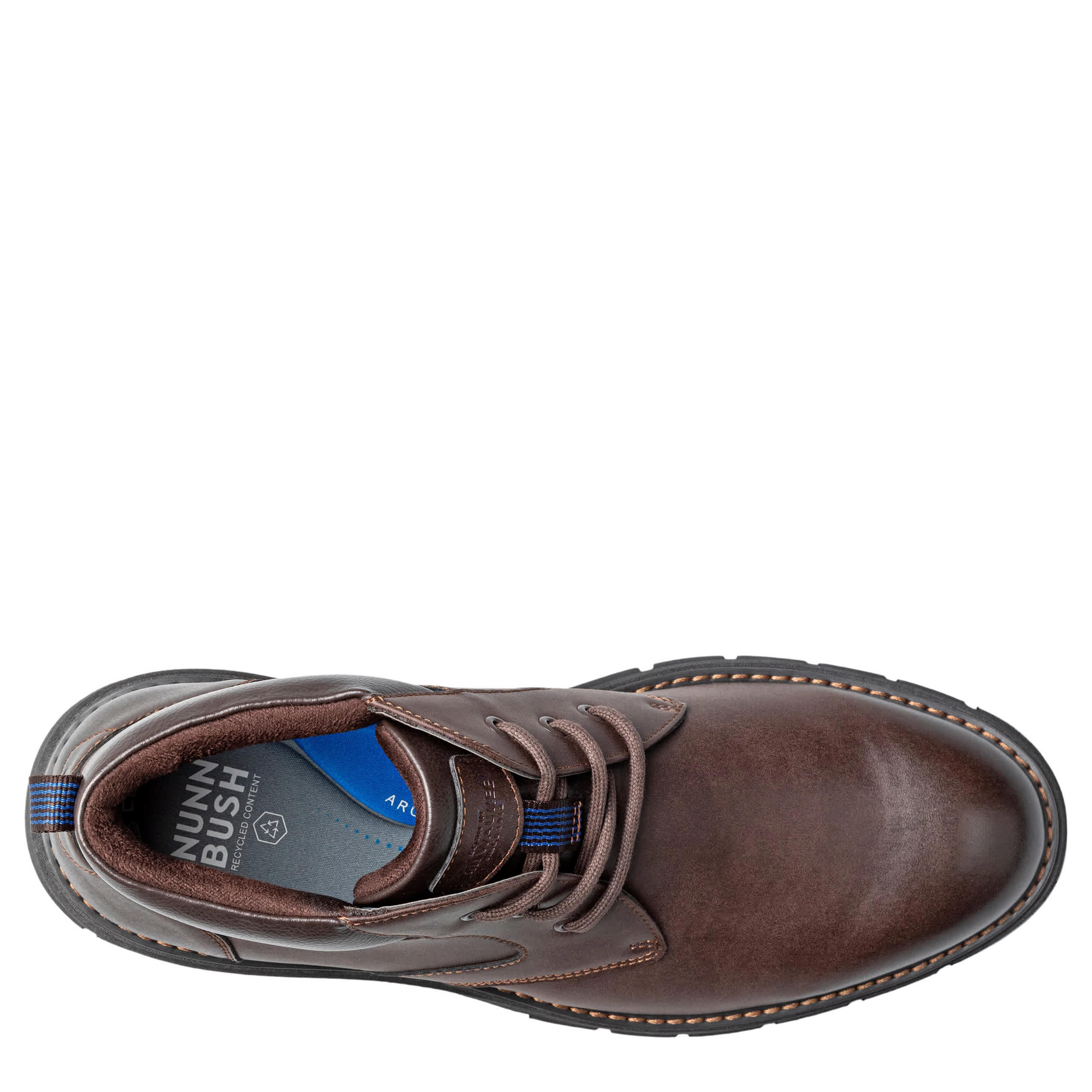 NUNN BUSH-MENS BRADY PLAIN TOE LACE-UP BOOT-BROWN & 