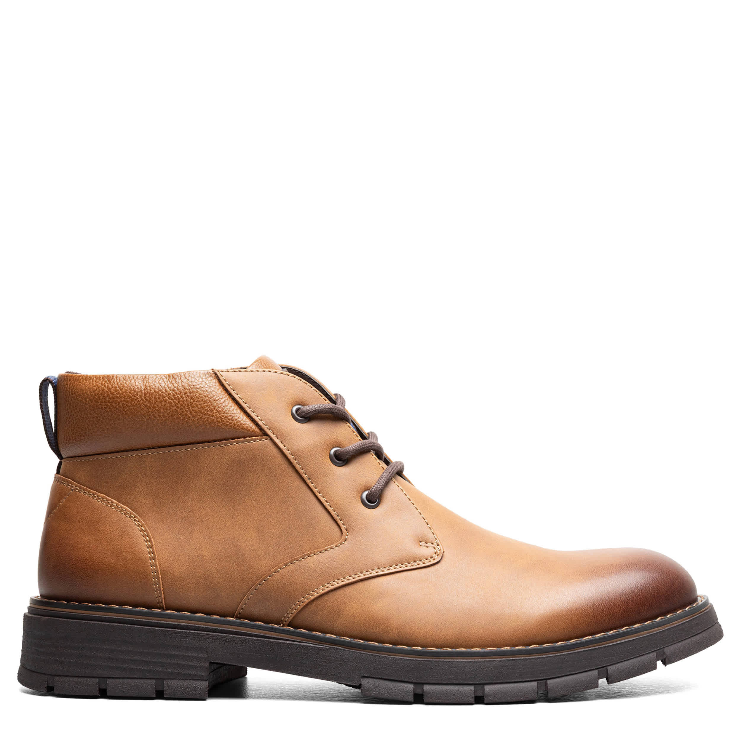 NUNN BUSH-MENS BRADY PLAIN TOE LACE-UP BOOT-TAN & 