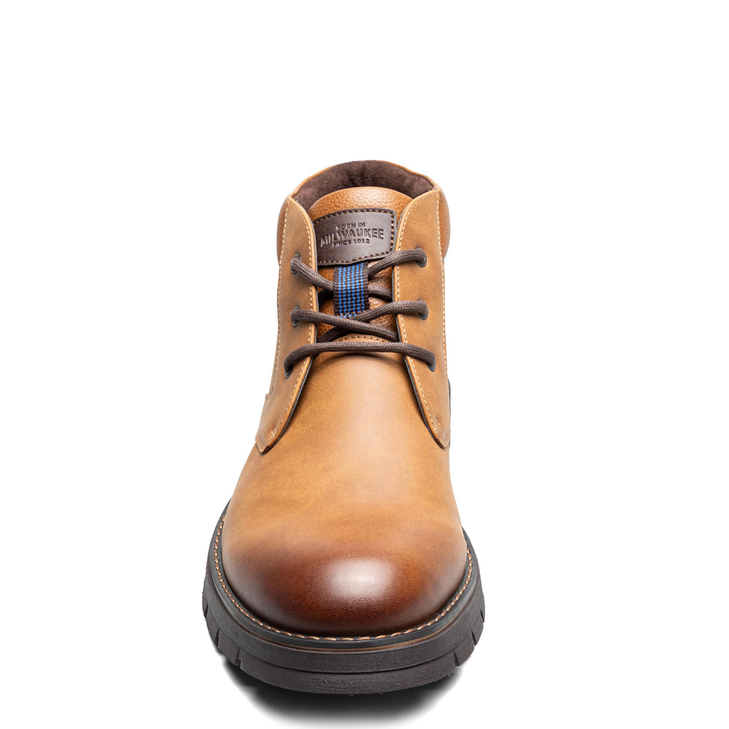 NUNN BUSH-MENS BRADY PLAIN TOE LACE-UP BOOT-TAN & 