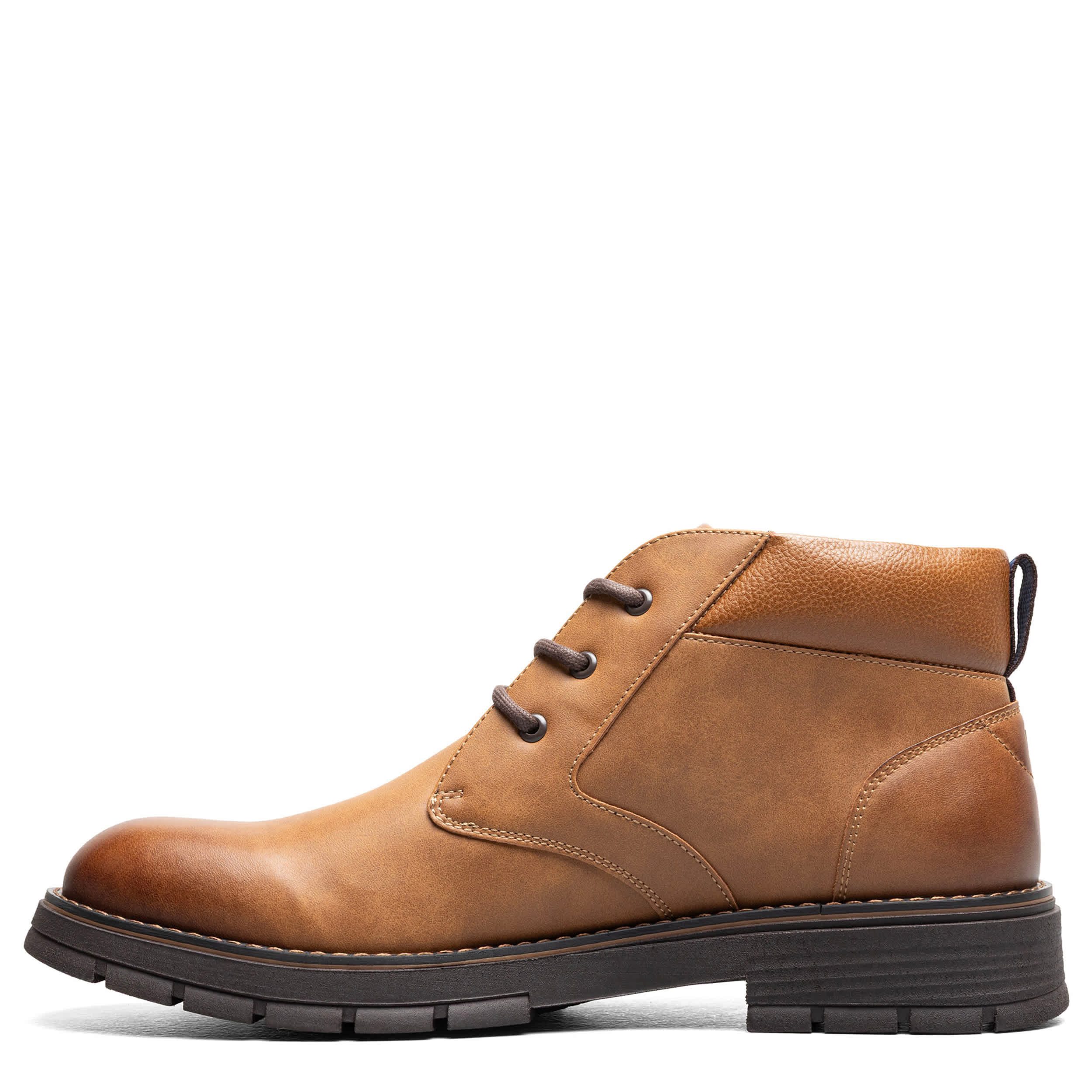 NUNN BUSH-MENS BRADY PLAIN TOE LACE-UP BOOT-TAN & 