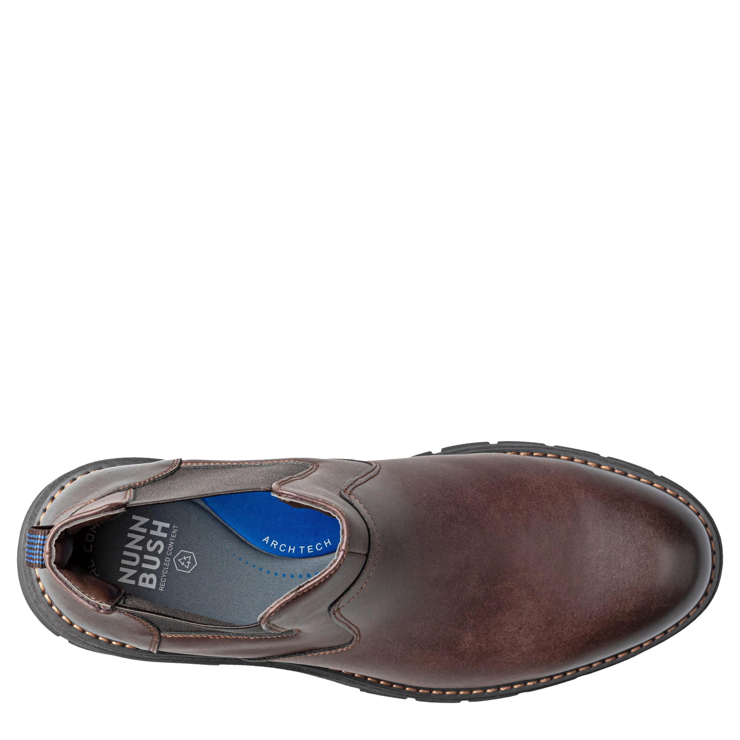 NUNN BUSH-MENS BRADY PLAIN TOE CHELSEA BOOT-BROWN & 