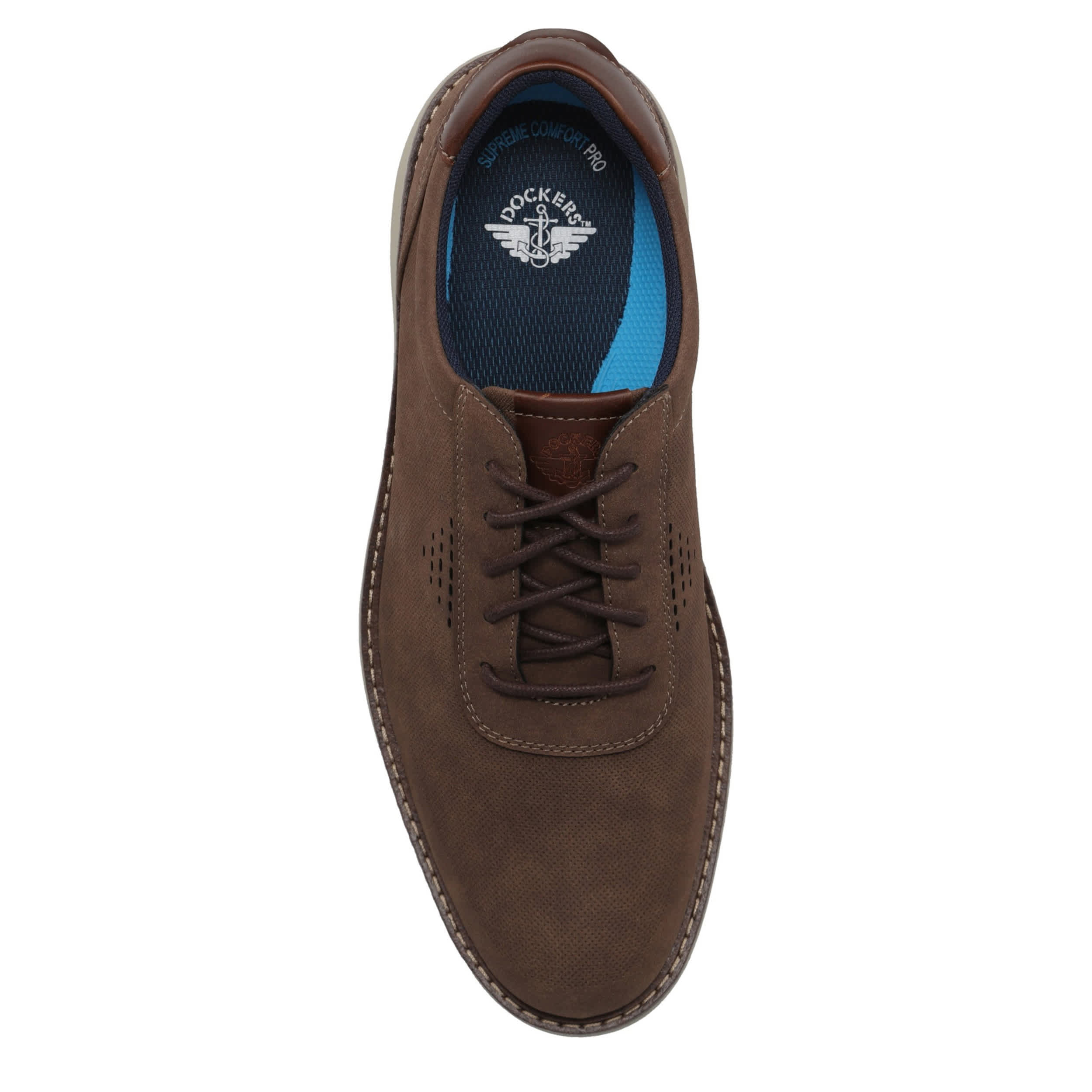 DOCKERS-MENS MARLON NUBUCK OXFORD-DARK BROWN & 