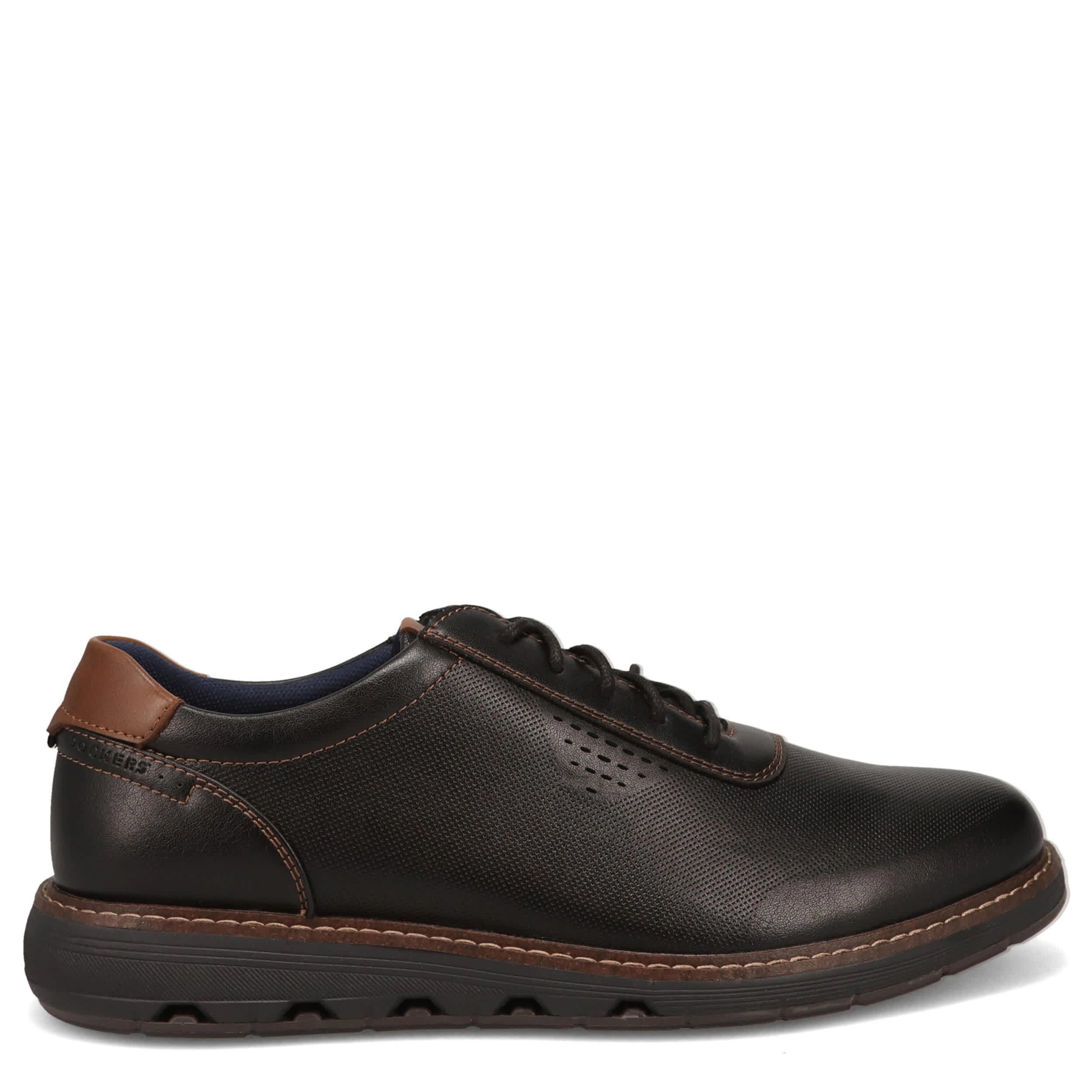DOCKERS-MENS MARLON NUBUCK OXFORD-BLACK & DARK BROWN