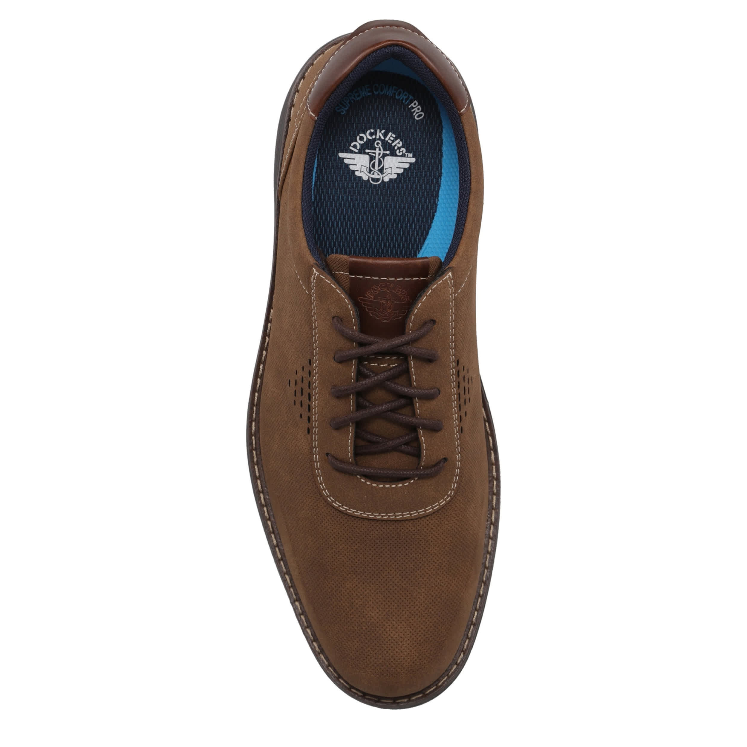 DOCKERS-MENS MARLON NUBUCK OXFORD-DARK TAN & 