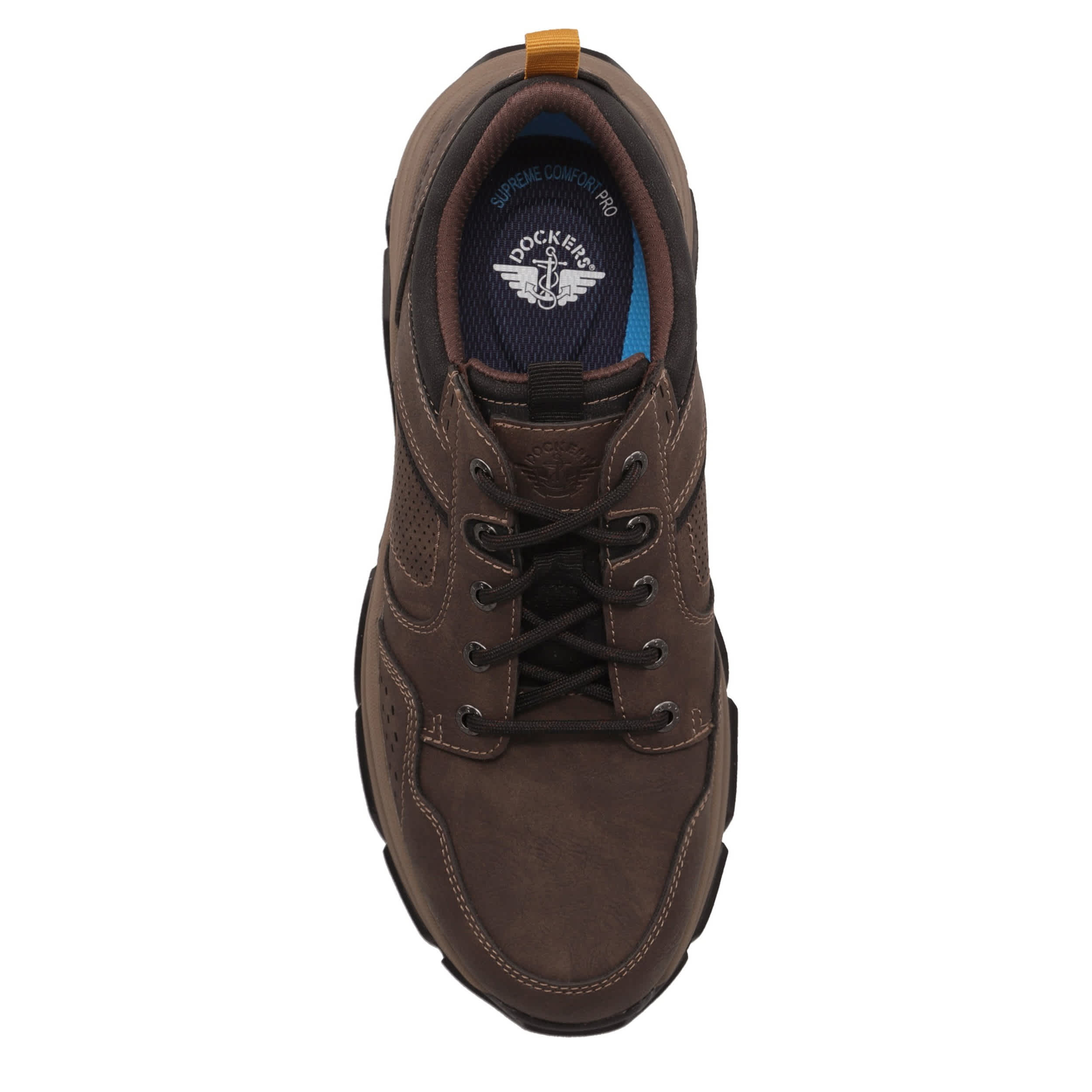 DOCKERS-MENS RUTHERFORD DISTRESSED CASUAL SNEAKER-DARK BROWN & 