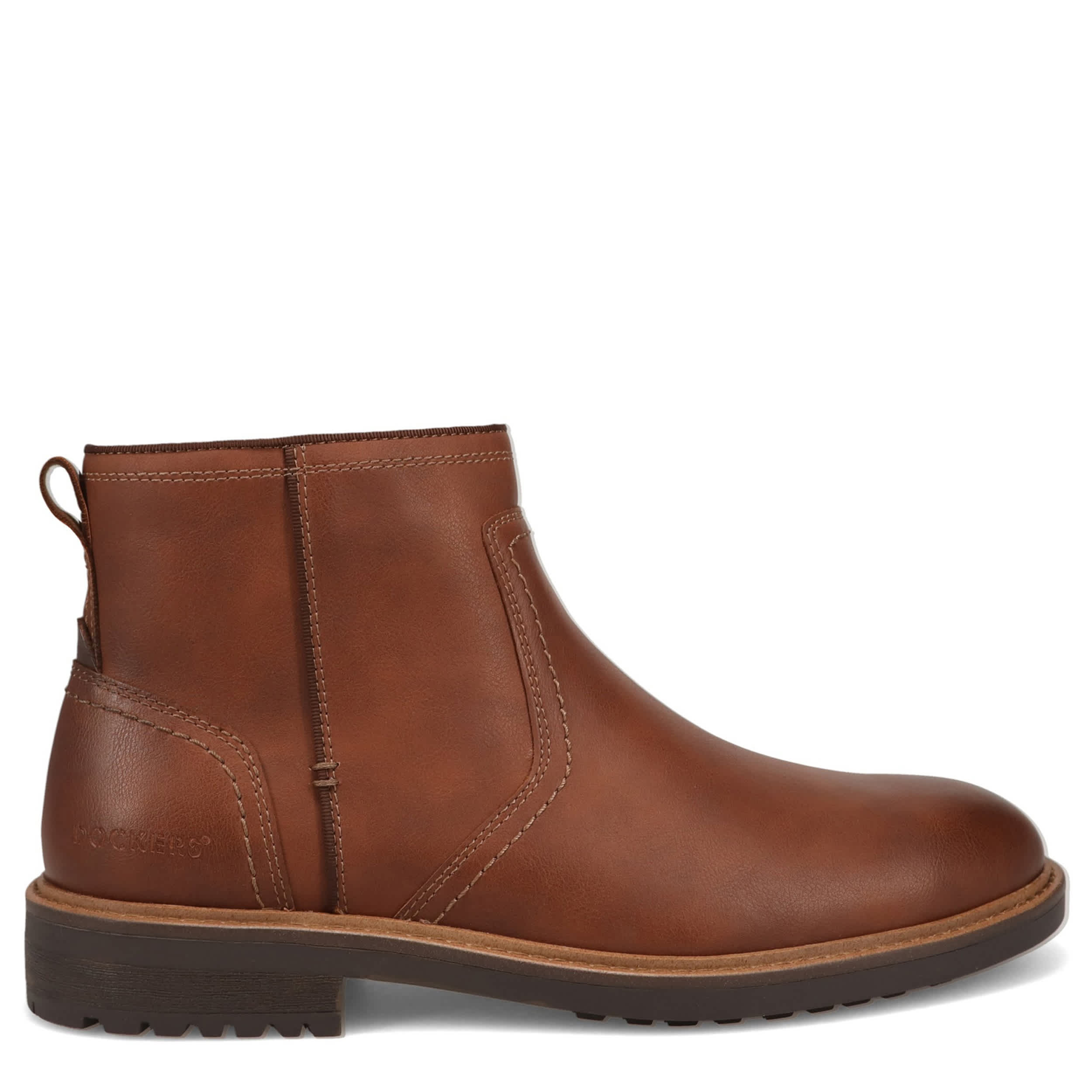 DOCKERS-MENS BLACKWELL BURNISHED CRAZYHORSE CHELSEA BOOT-DARK TAN & 