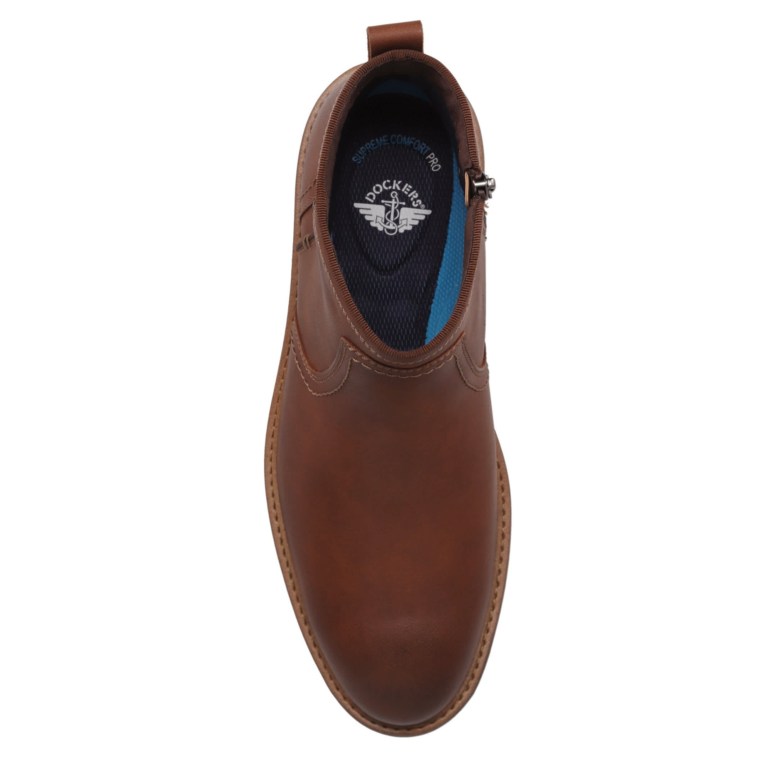 DOCKERS-MENS BLACKWELL BURNISHED CRAZYHORSE CHELSEA BOOT-DARK TAN & 