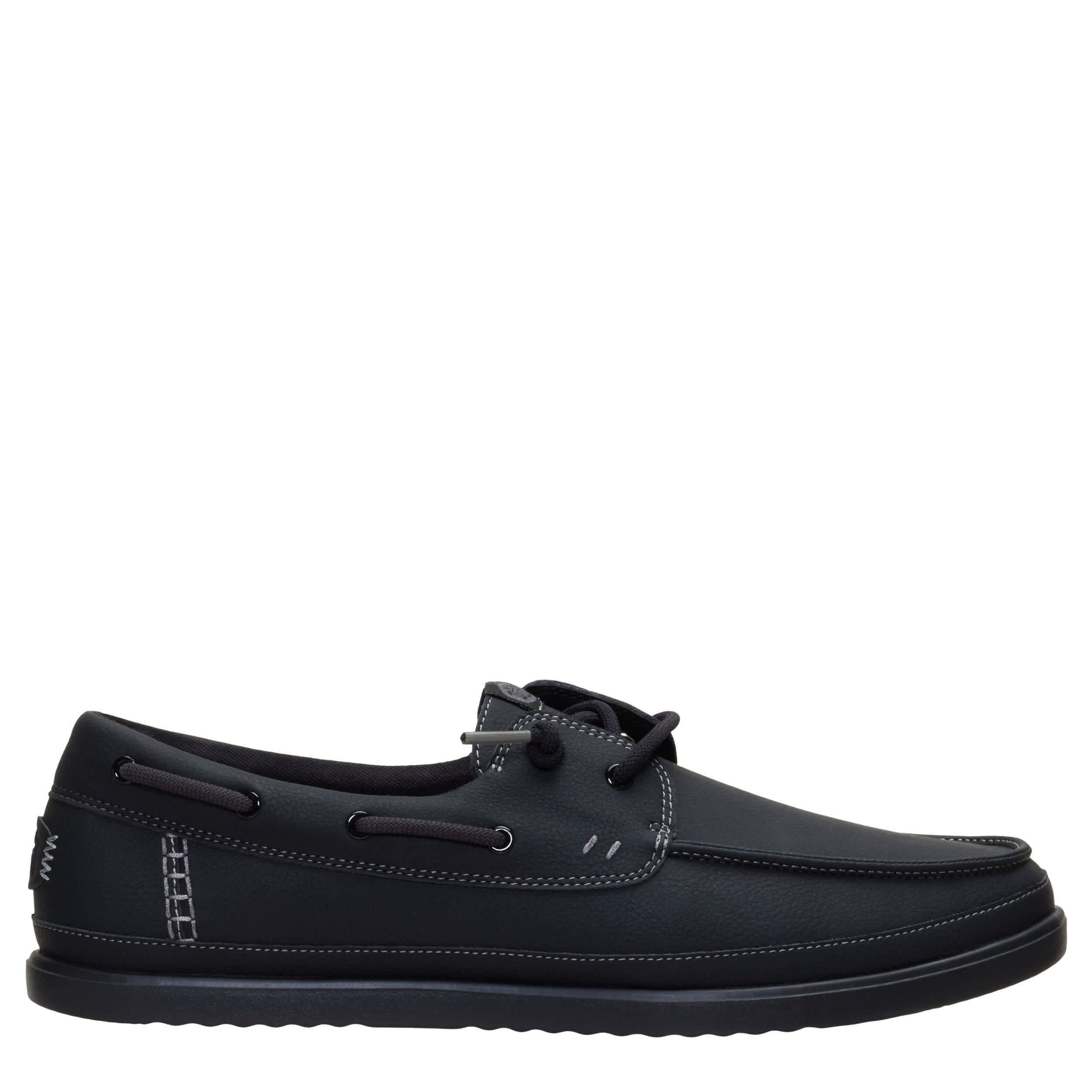 HEYDUDE-MENS HARBOR LO CLASSIC BOAT SHOE-BLACK & 