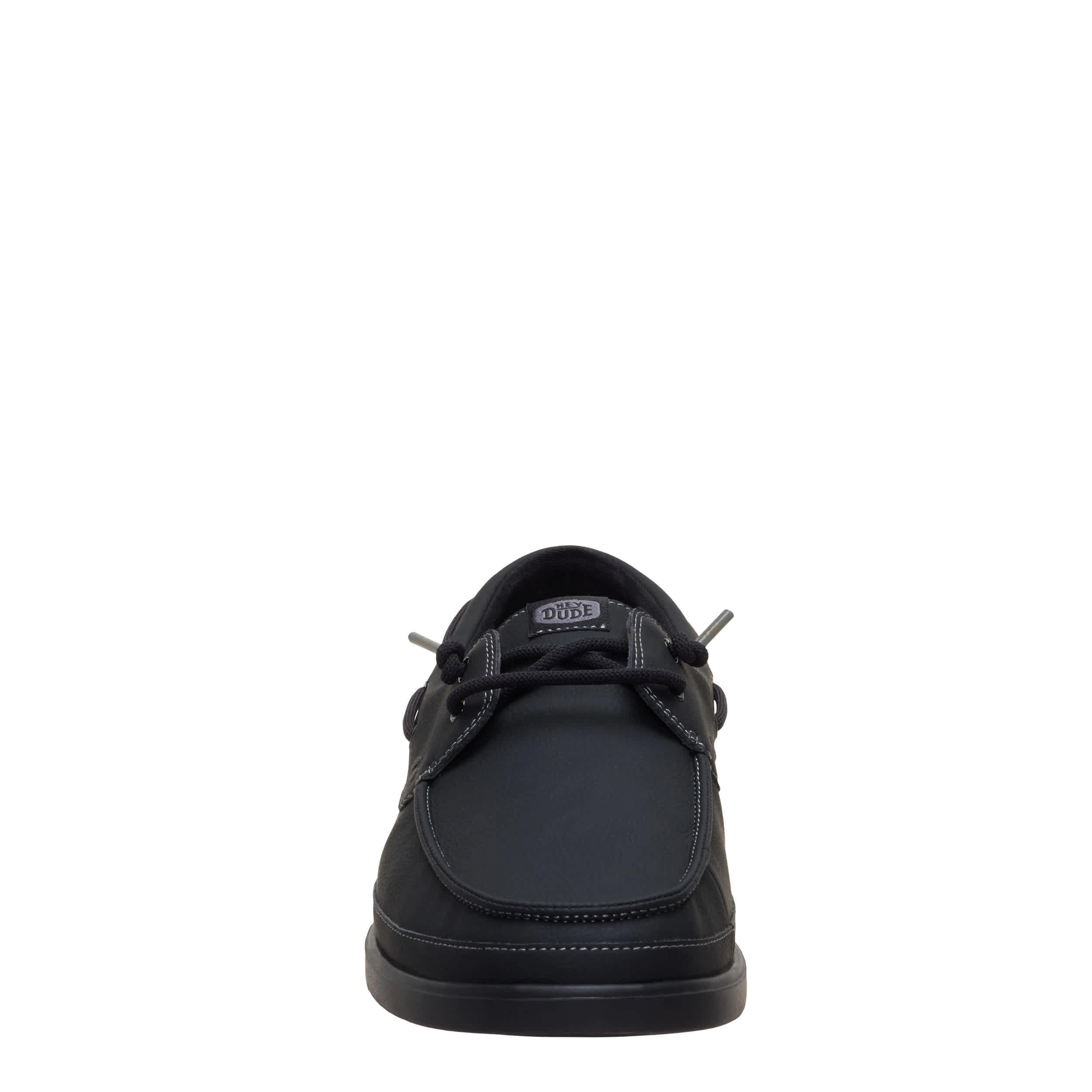 HEYDUDE-MENS HARBOR LO CLASSIC BOAT SHOE-BLACK & 