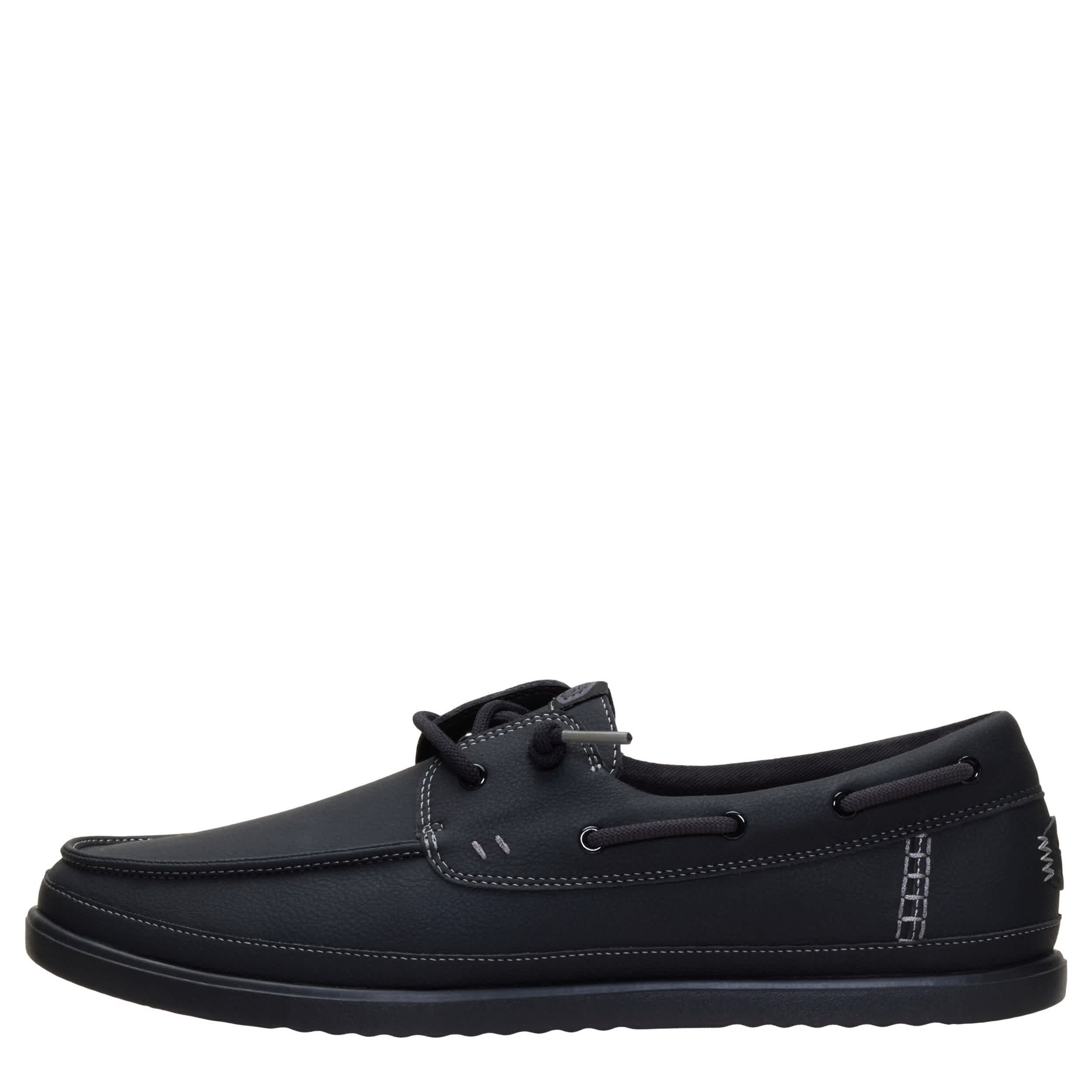 HEYDUDE-MENS HARBOR LO CLASSIC BOAT SHOE-BLACK & 