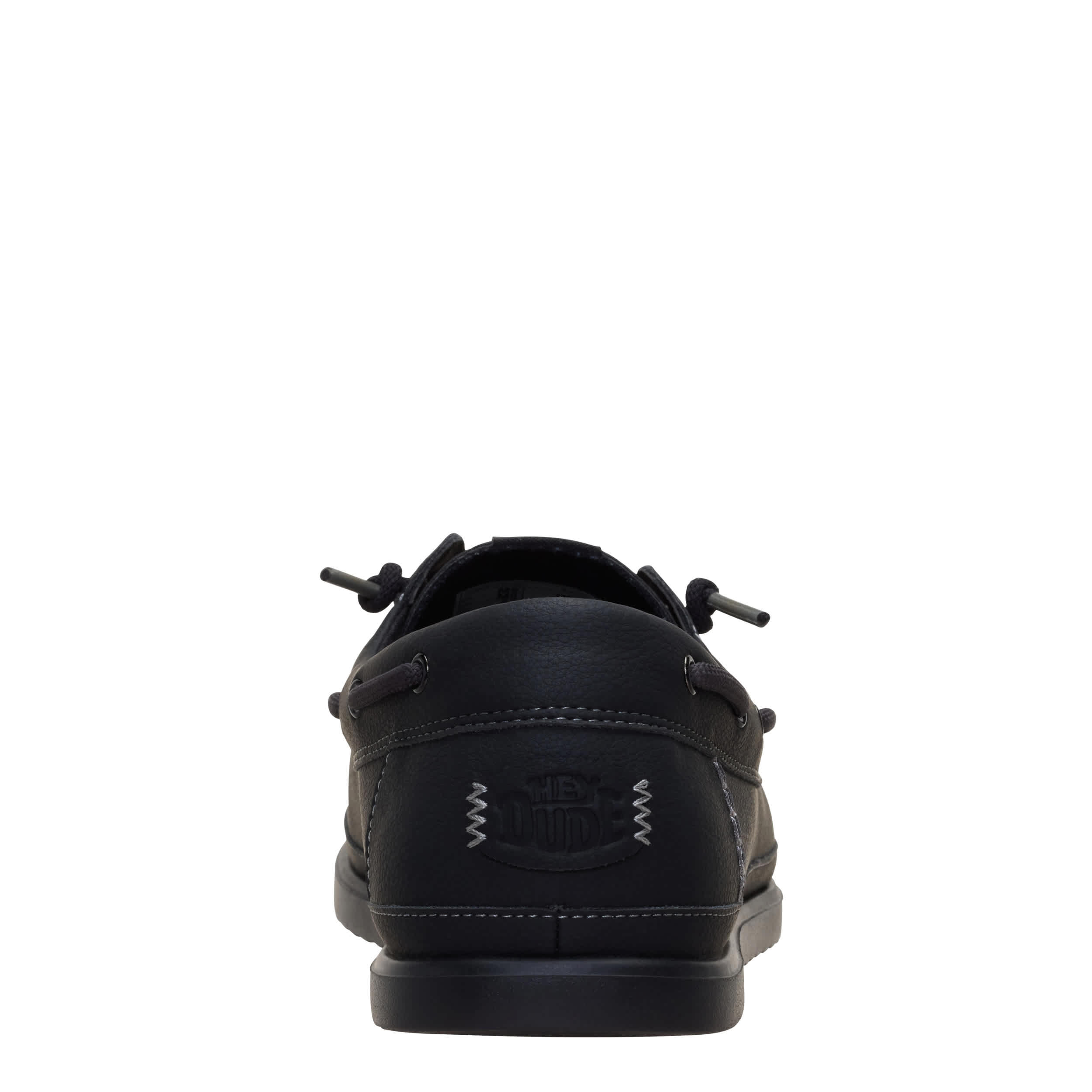 HEYDUDE-MENS HARBOR LO CLASSIC BOAT SHOE-BLACK & 
