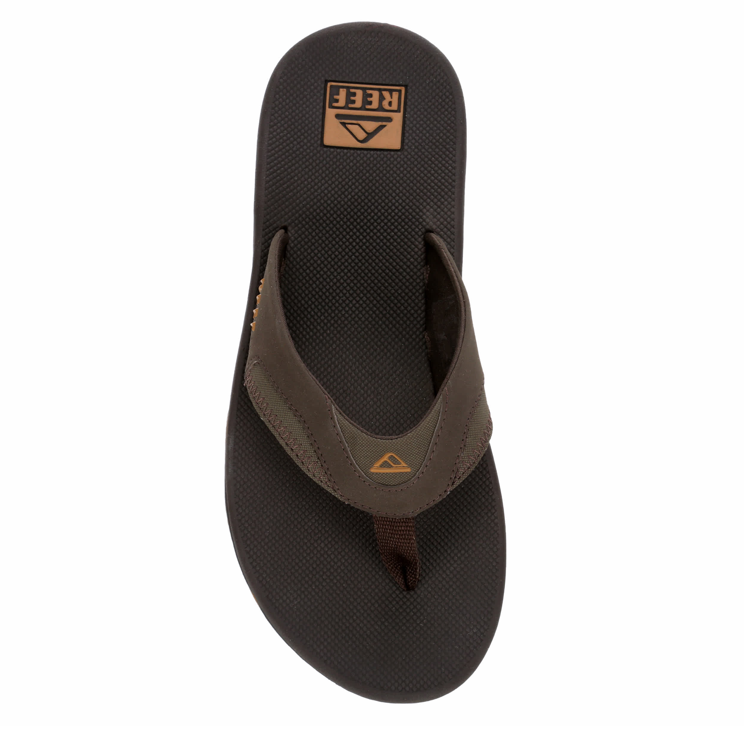 Reef Fanning LE Dark Brown Men's Flip Flops - Arch Support & Bottle Opener, Sizes 7-17 NEW