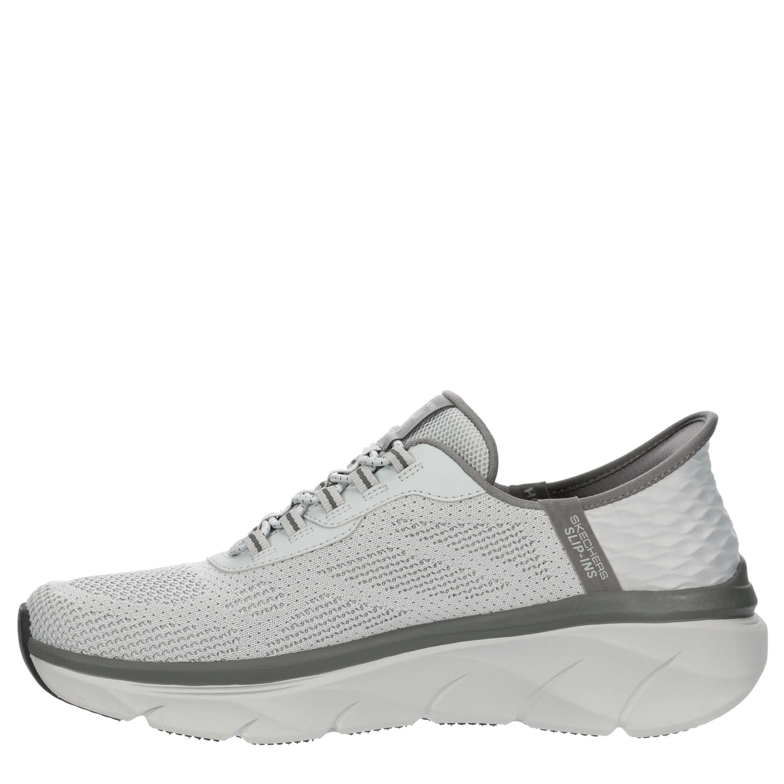 SKECHERS-MENS SLIP-INS D'LUX WALKER REZINATE SNEAKER-GREY & NAVY