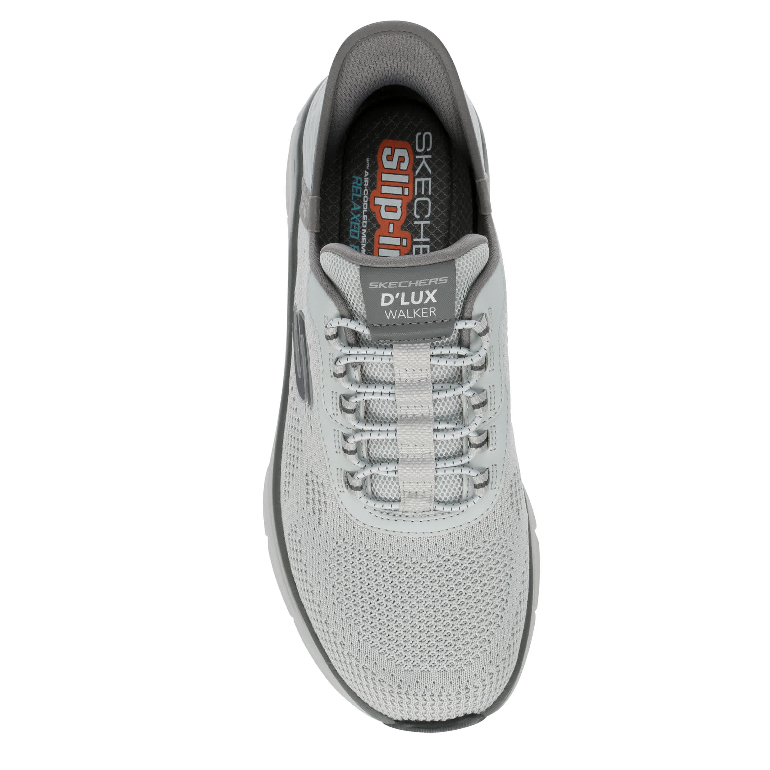 SKECHERS-MENS SLIP-INS D'LUX WALKER REZINATE SNEAKER-GREY & NAVY