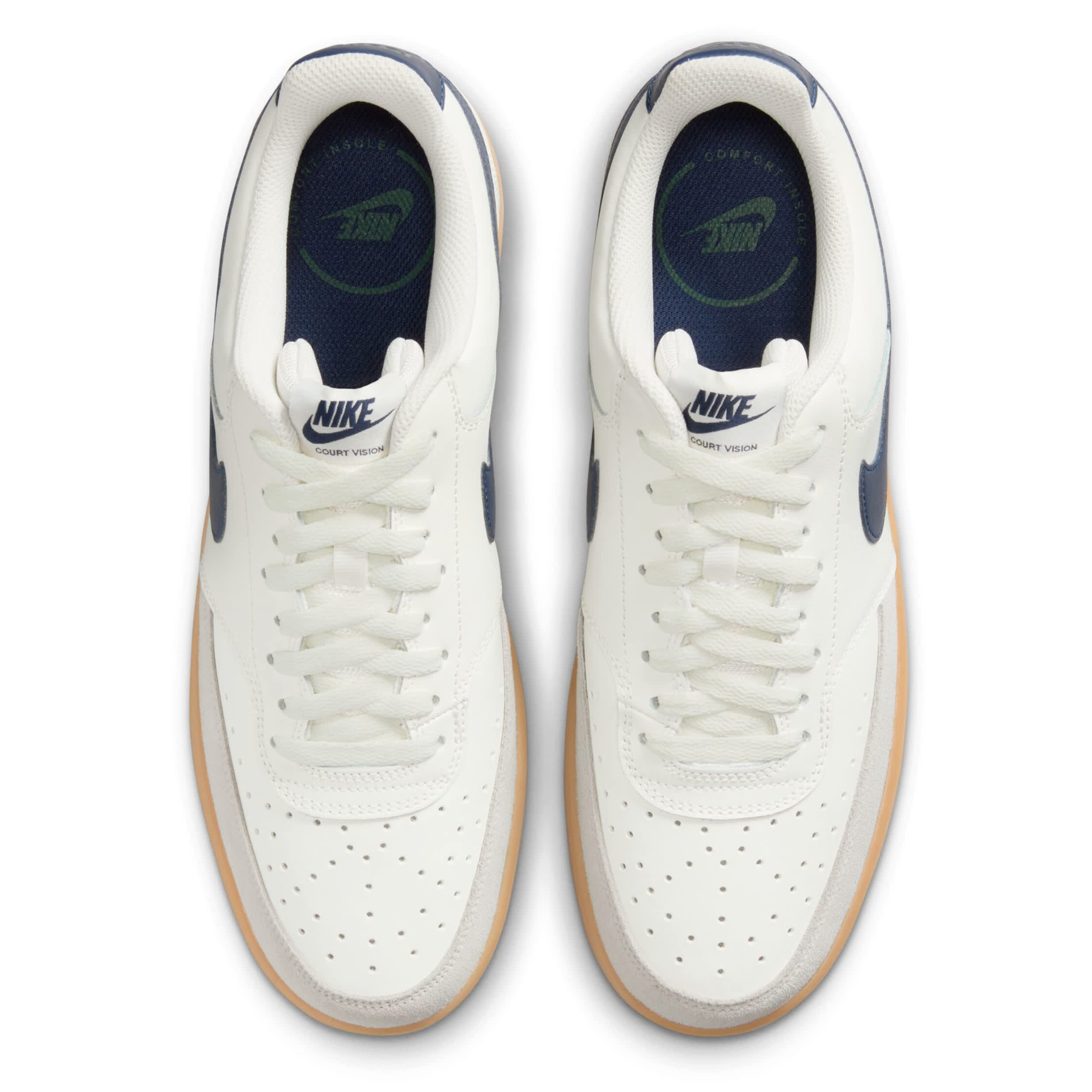 NIKE MENS COURT VISION LOW SNEAKER - OFF WHITE