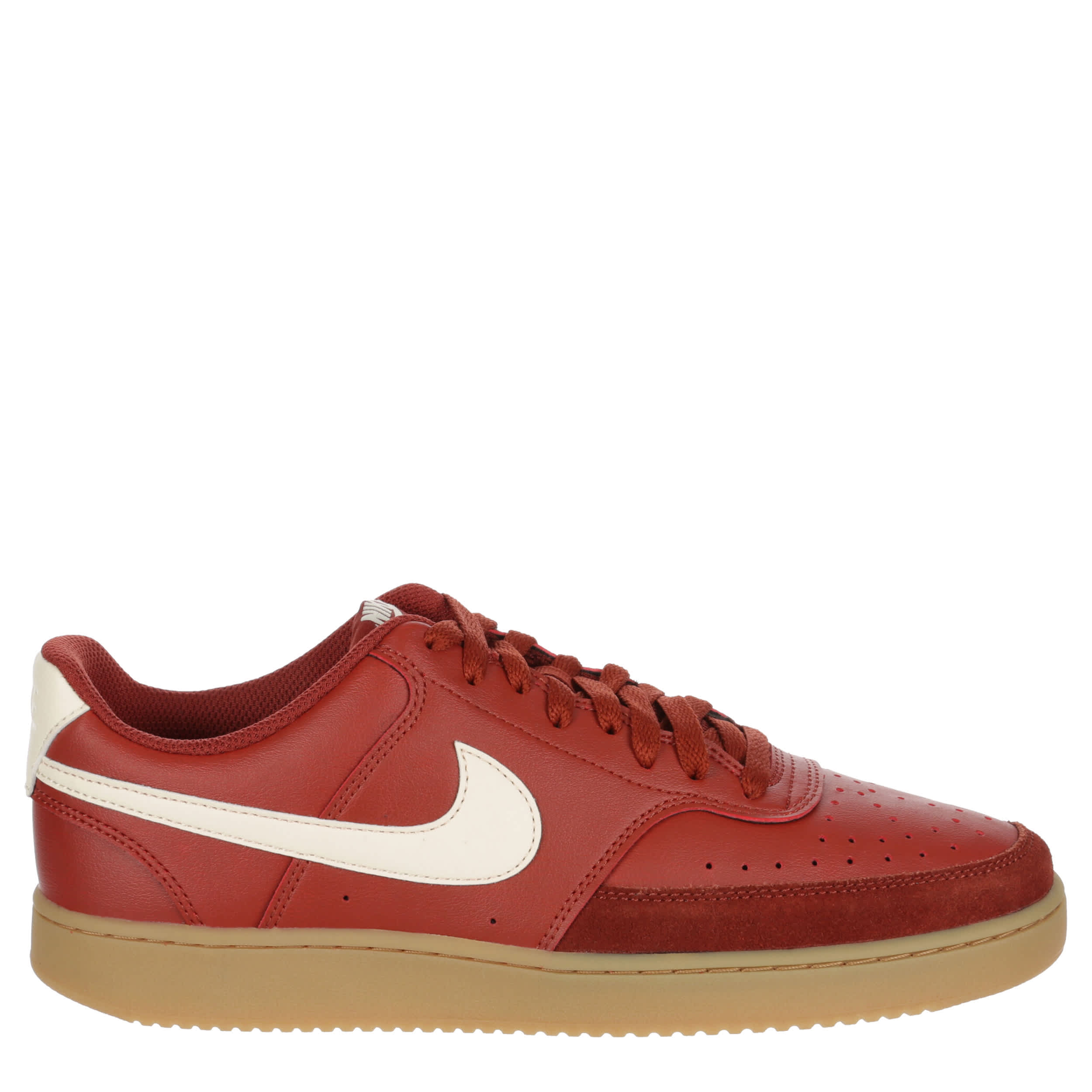 NIKE MENS COURT VISION LOW SNEAKER - RED