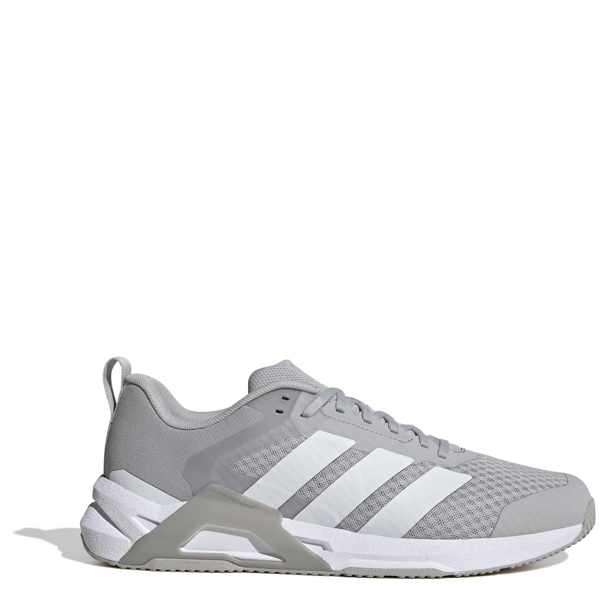 ADIDAS-MENS DROPSET CONTROL TRAINING SHOE-GREY & WHITE