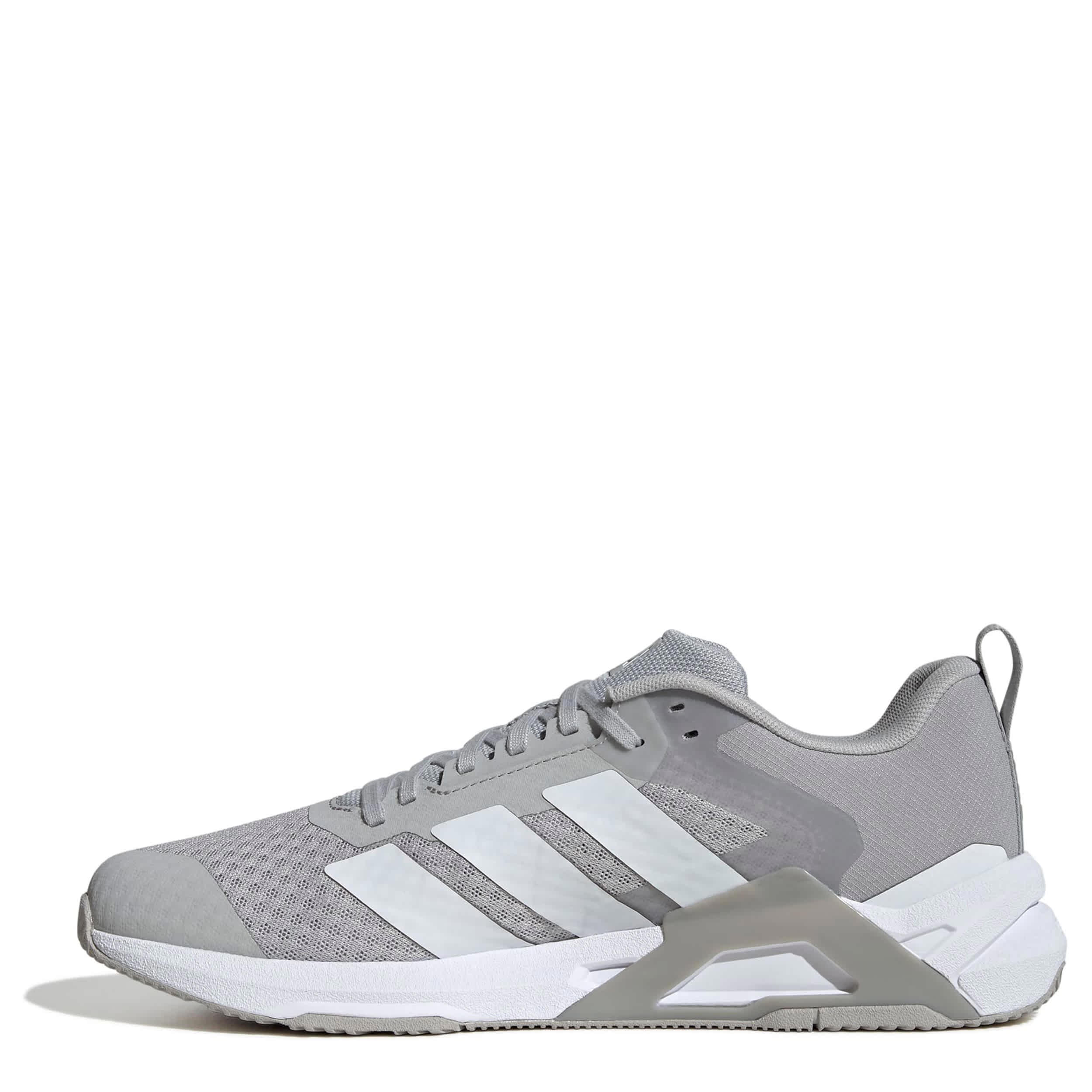 ADIDAS-MENS DROPSET CONTROL TRAINING SHOE-GREY & WHITE
