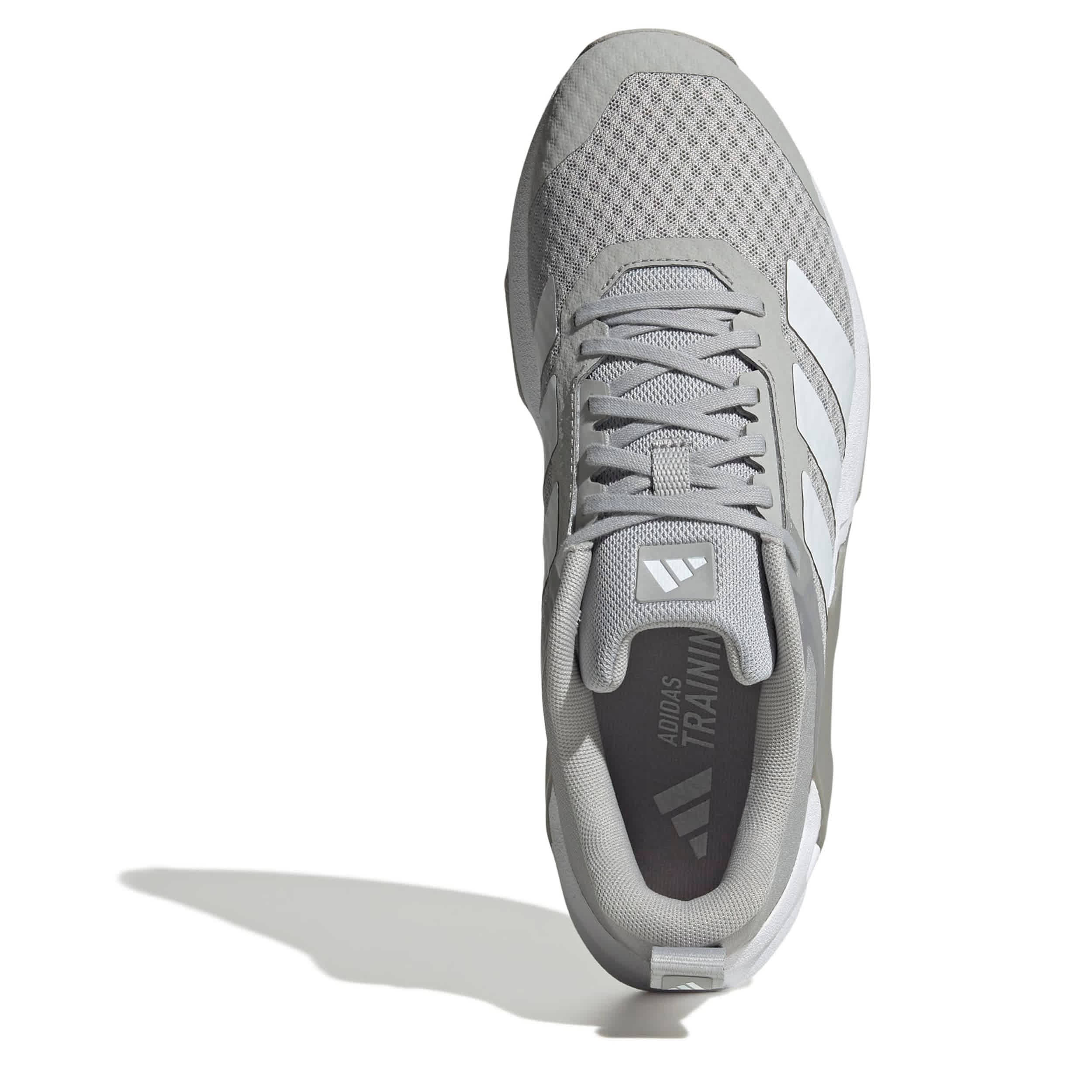 ADIDAS-MENS DROPSET CONTROL TRAINING SHOE-GREY & WHITE