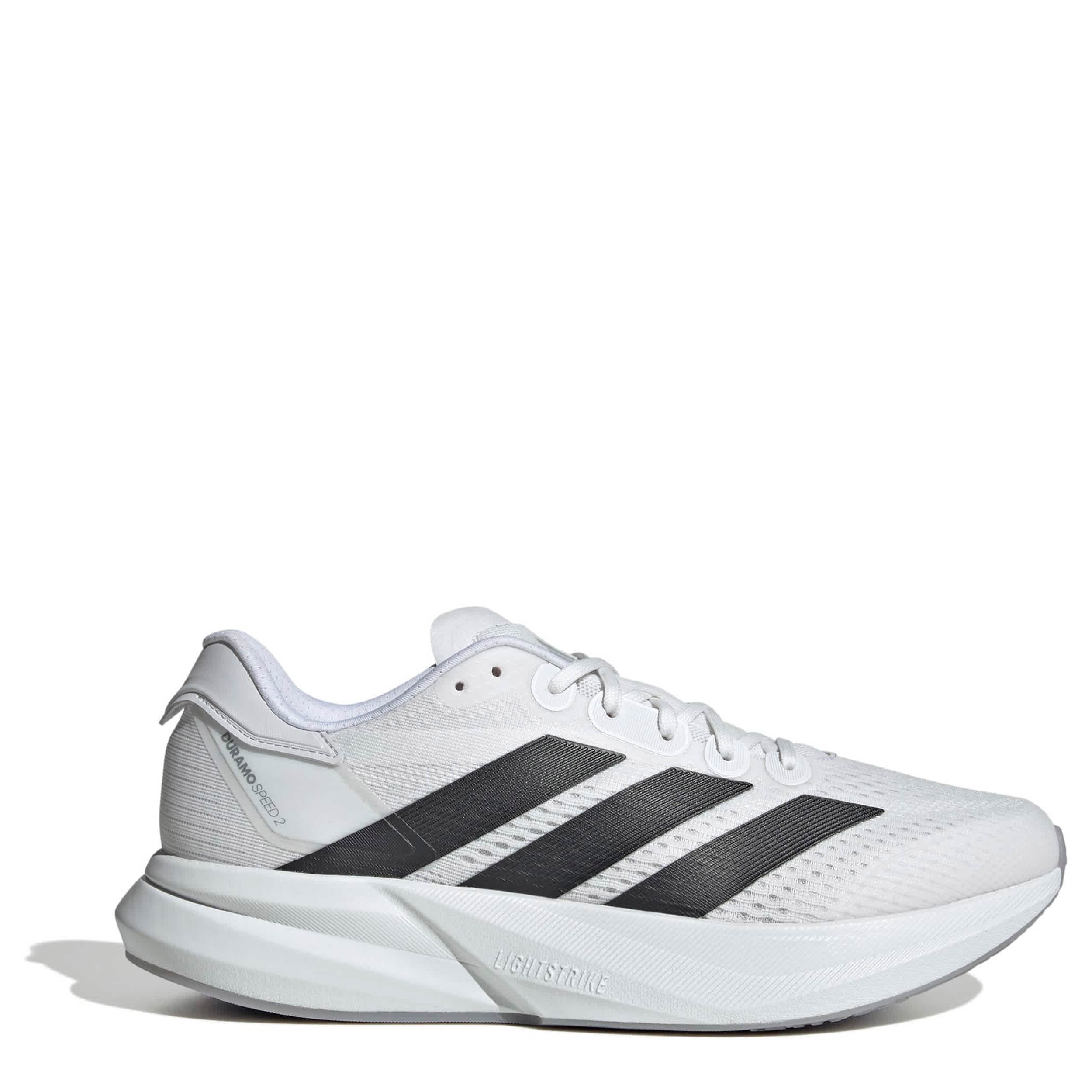 ADIDAS-MENS DURAMO SPEED 2 RUNNING SHOE-WHITE & SILVER