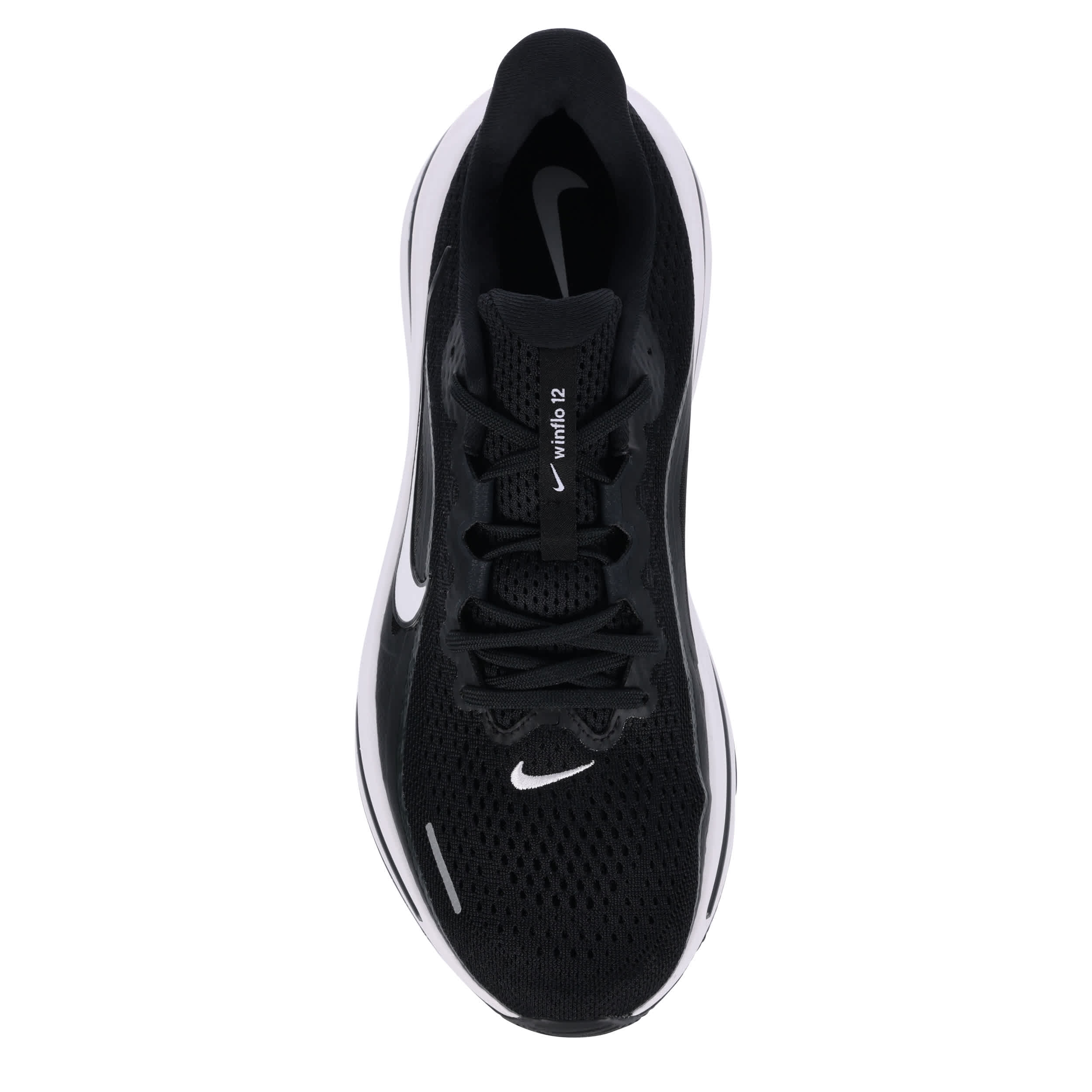 NIKE-MENS WINFLO 12 RUNNING SHOE-BLACK & WHITE