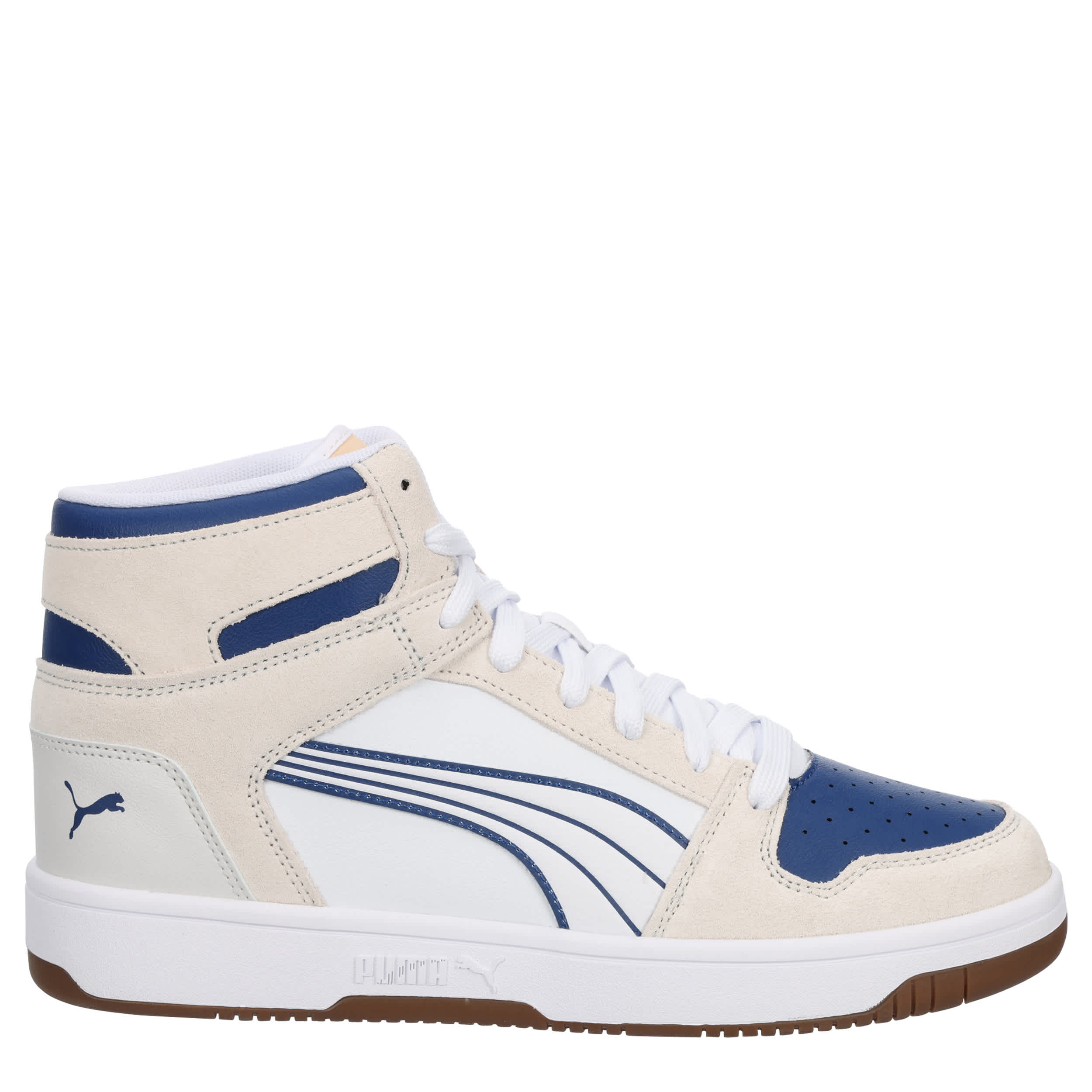 PUMA-MENS REBOUND LAYUP SNEAKER-GREY & WHITE
