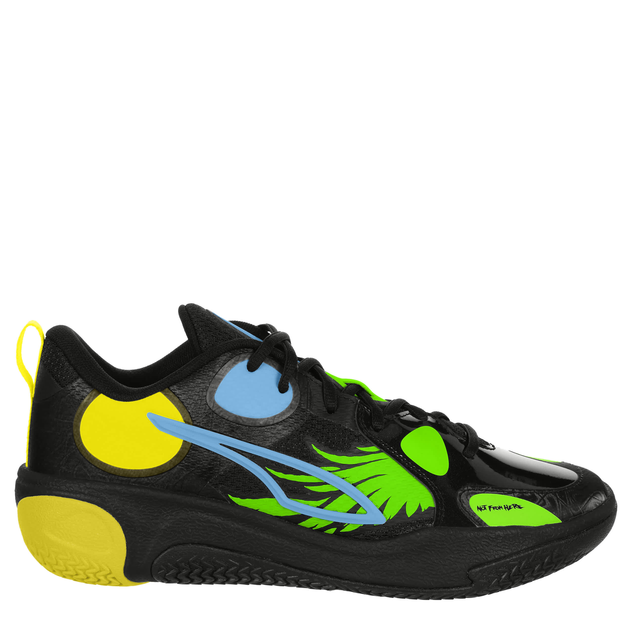 PUMA-MENS MB WORLD.01 BASKETBALL SHOE-BLACK & GREEN