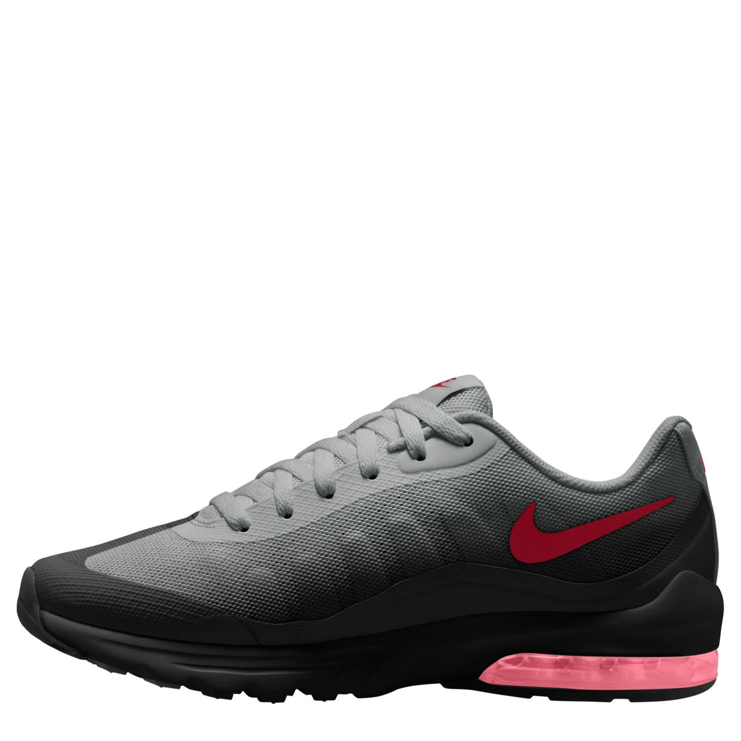 NIKE-MENS AIR MAX INVIGOR SNEAKER-GREY & DARK RED